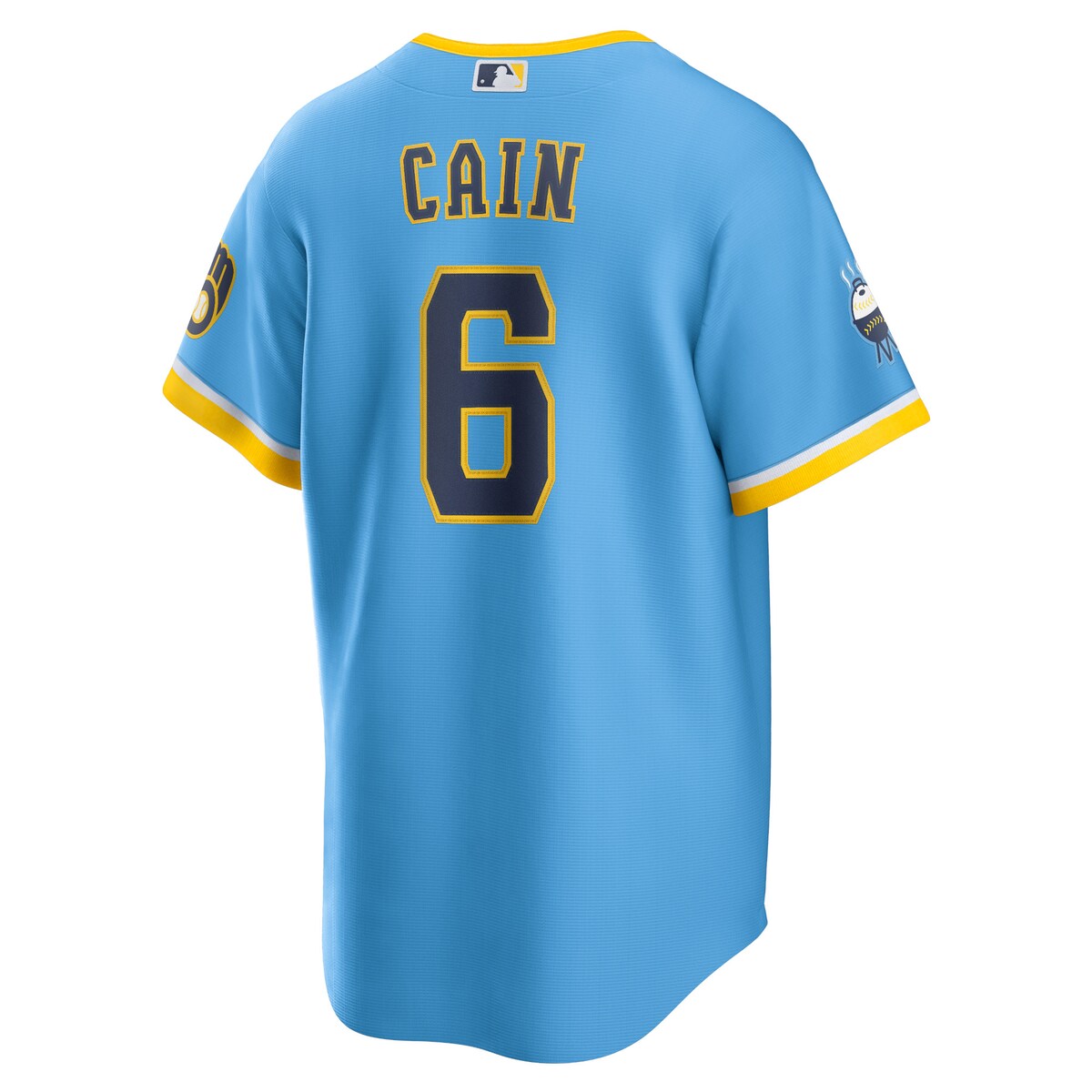 Men's Lorenzo Cain Nike Brewers 2022 City Connect Replica Jersey - Light Blue