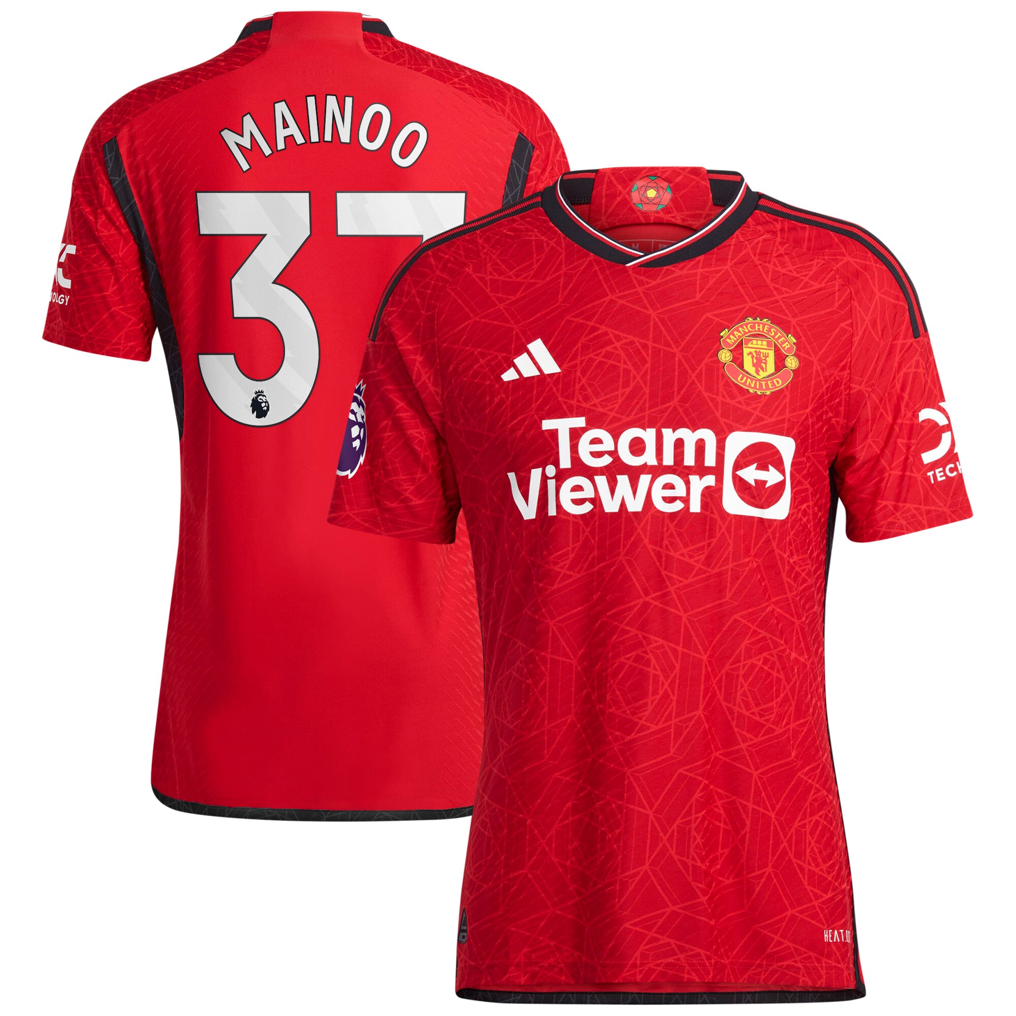 Kobbie Mainoo Manchester United adidas 2023/24 Home Authentic Player Jersey - Red