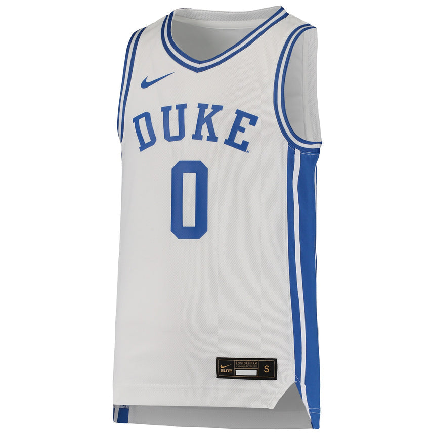 Men's Duke Blue Devils Replica #0 Basketball Jersey -White