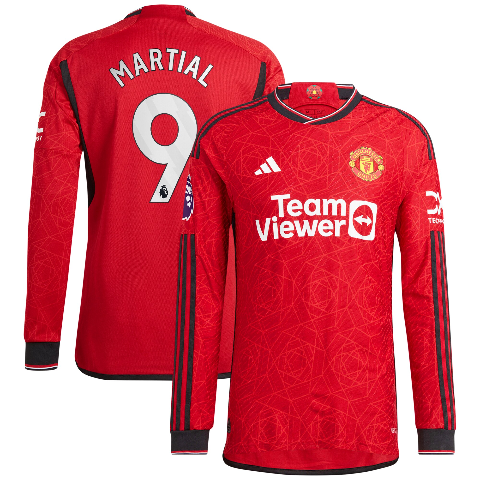 Anthony Martial Manchester United adidas 2023/24 Home Authentic Long Sleeve Player Jersey - Red