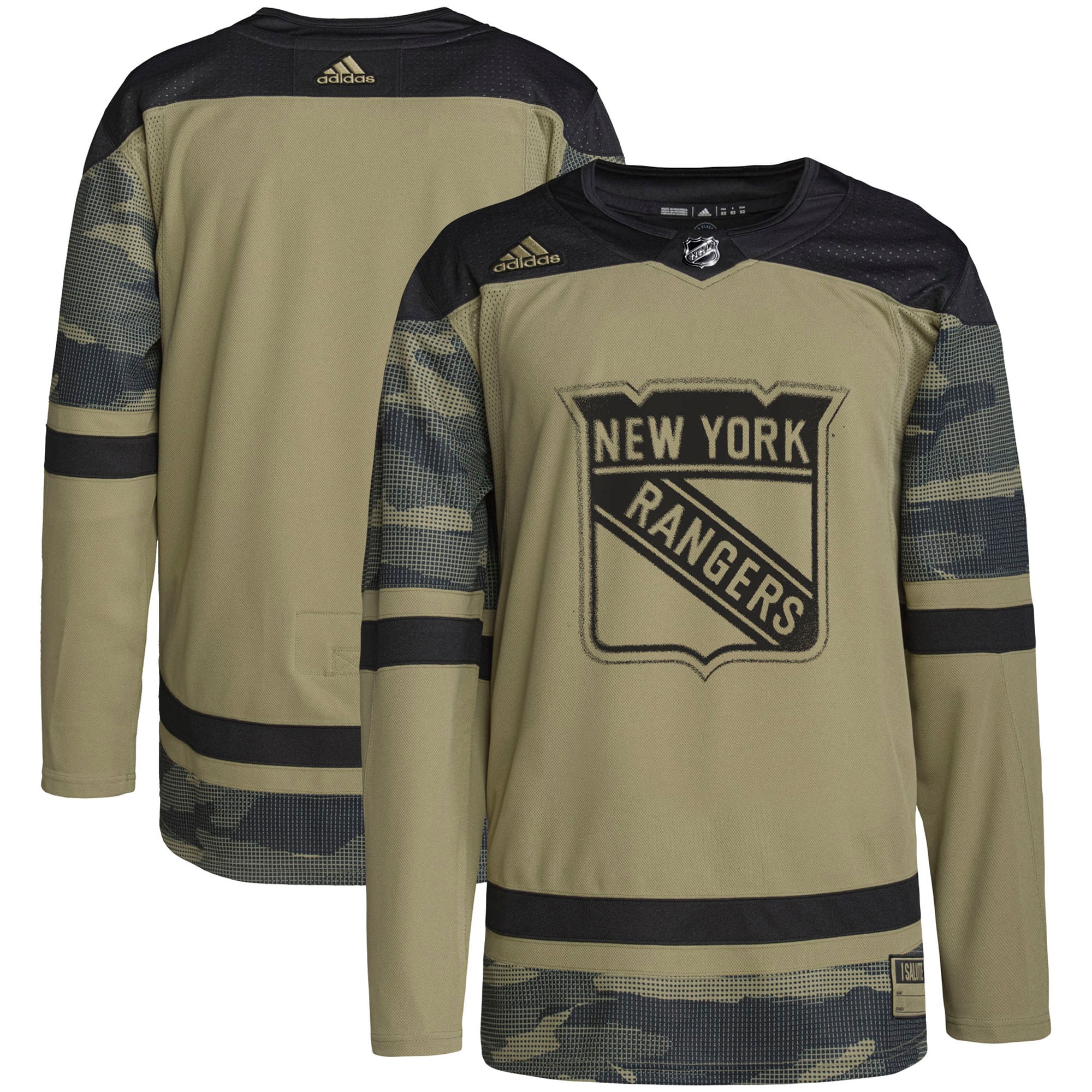 New York Rangers adidas Military Appreciation Team Authentic Practice Jersey - Camo