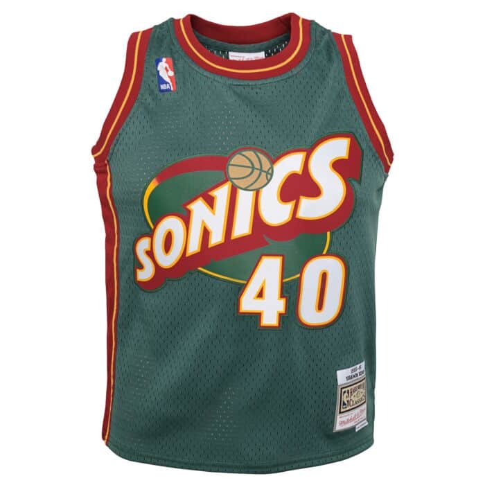 Youth Shawn Kemp Seattle Supersonics Mitchell & Ness 1996-96 Green NBA Swingman Hardwood Classics Jersey