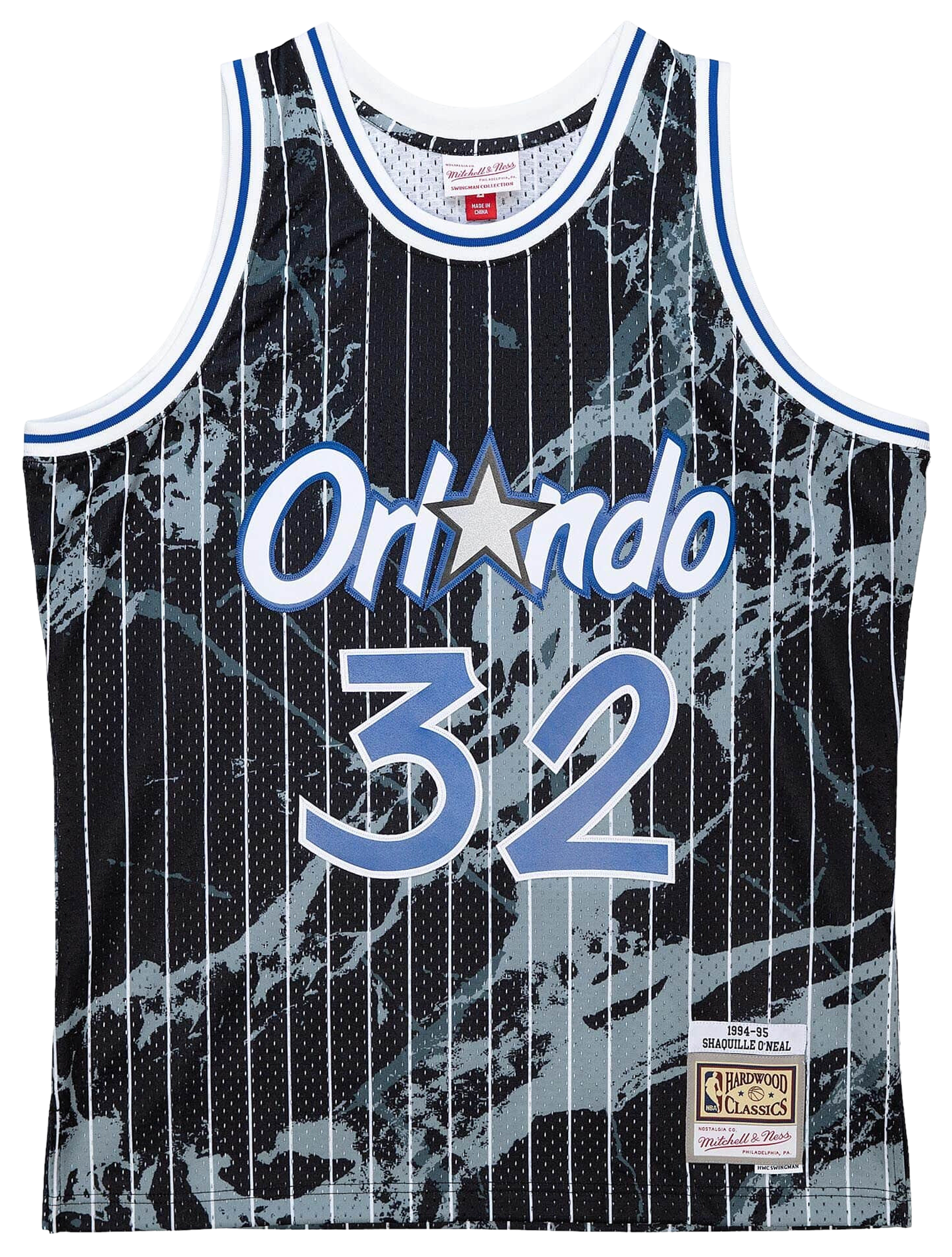 Men's O'neal Shaquille Mitchell & Ness Magic Marble Jersey - Black
