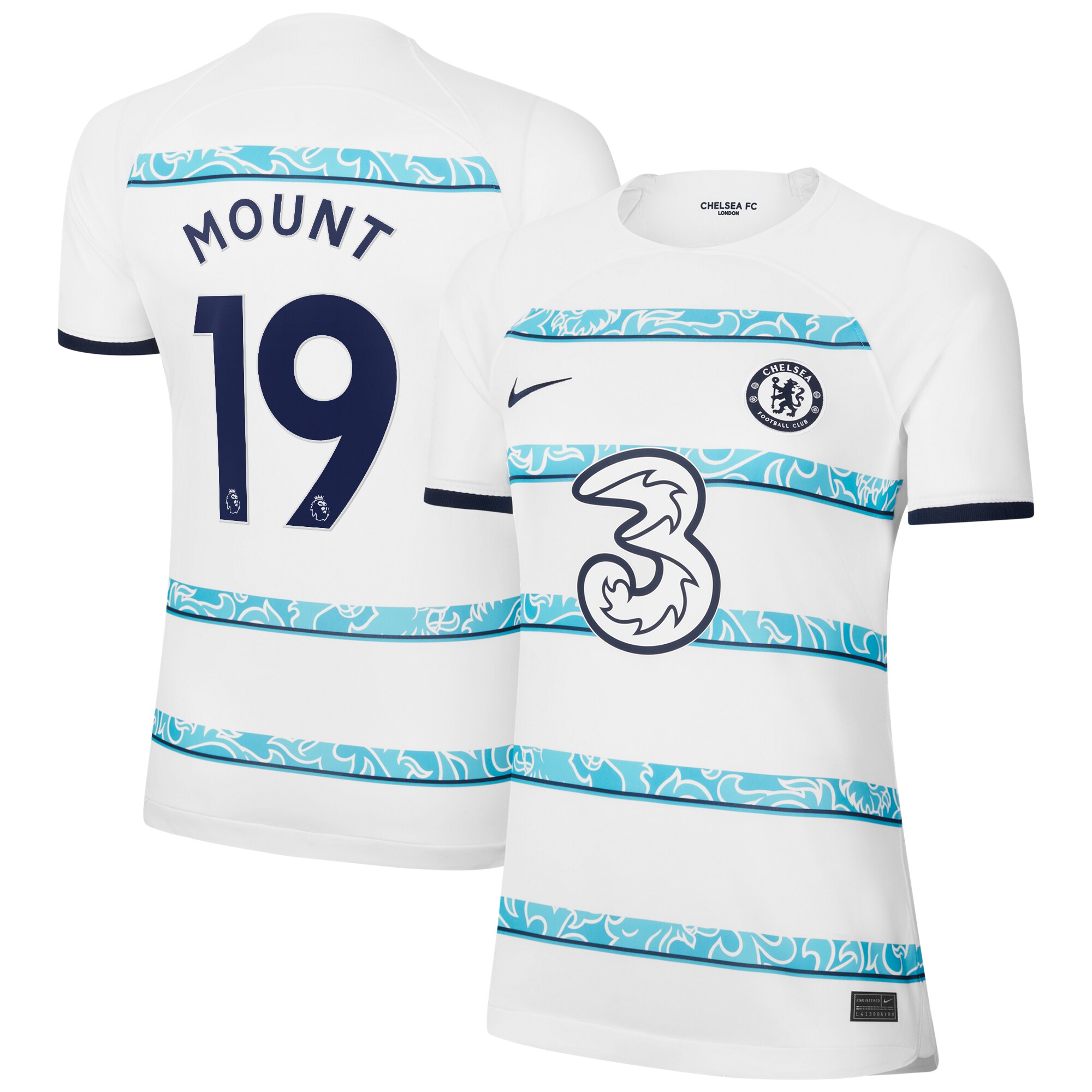 Mason Mount Chelsea Nike Women's 2022/23 Away Breathe Stadium Replica Player Jersey - White
