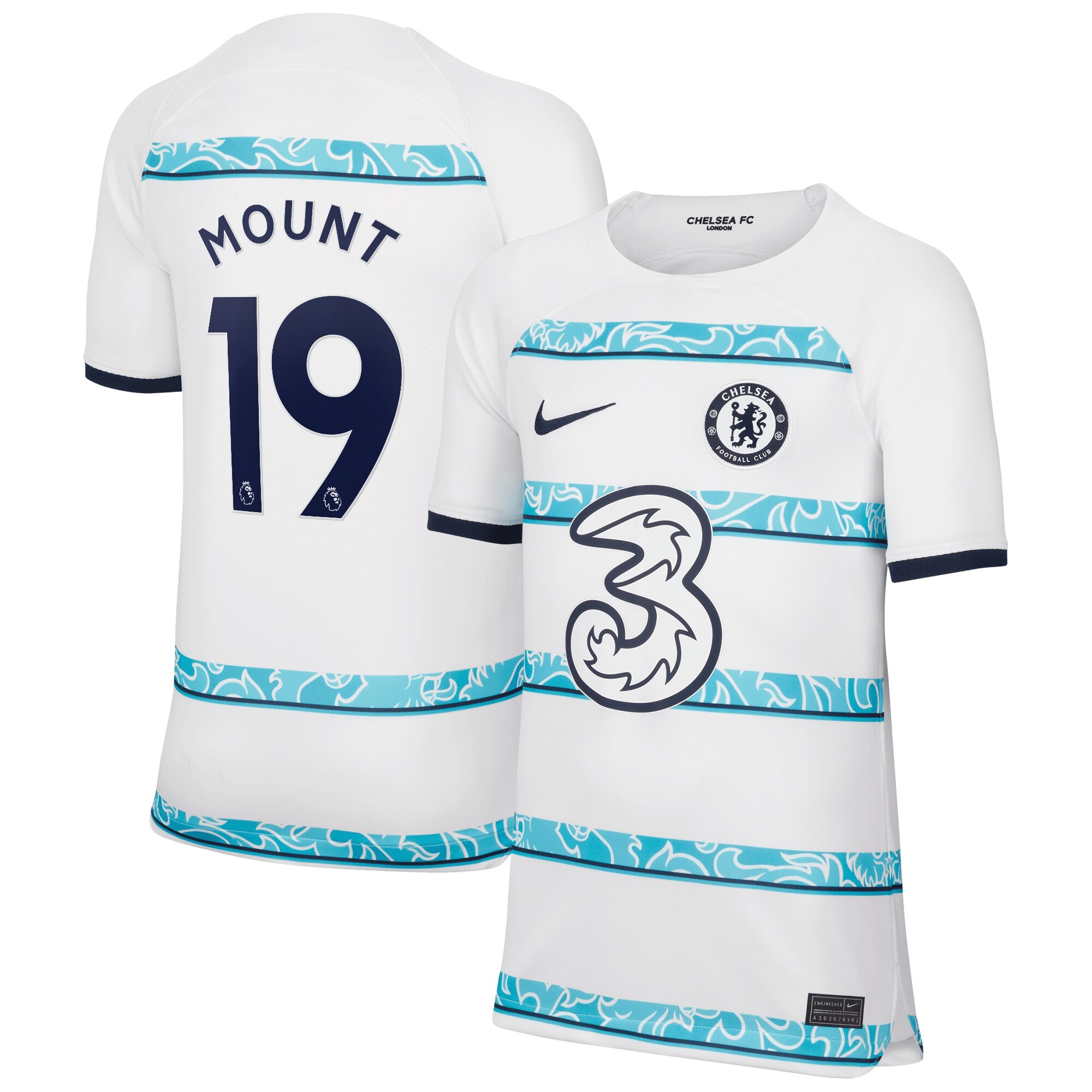 Mason Mount Chelsea Nike Youth 2022/23 Away Breathe Stadium Replica Player Jersey - White