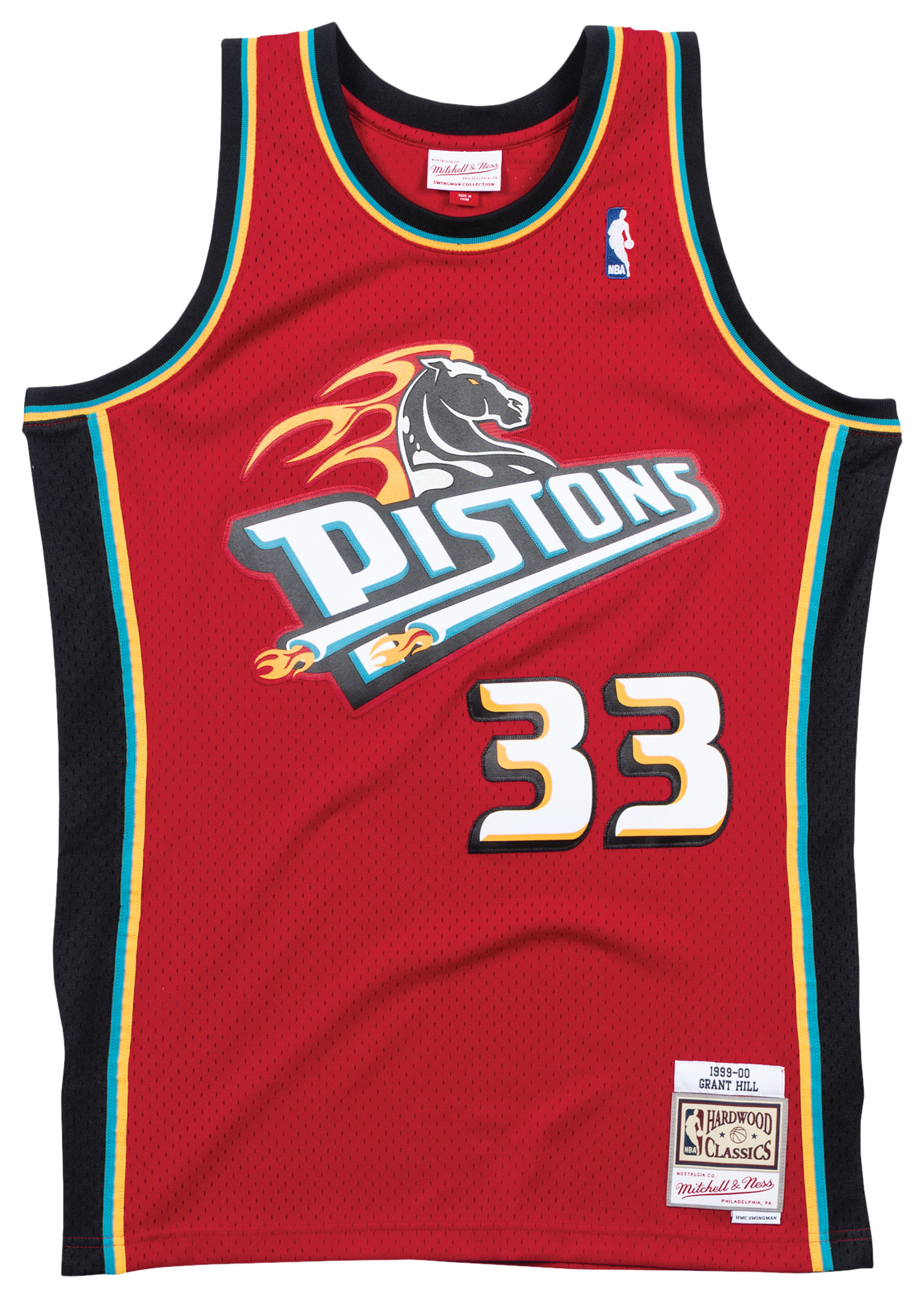 Men's Hill Grant Mitchell & Ness Pistons Swingman Jersey - Red