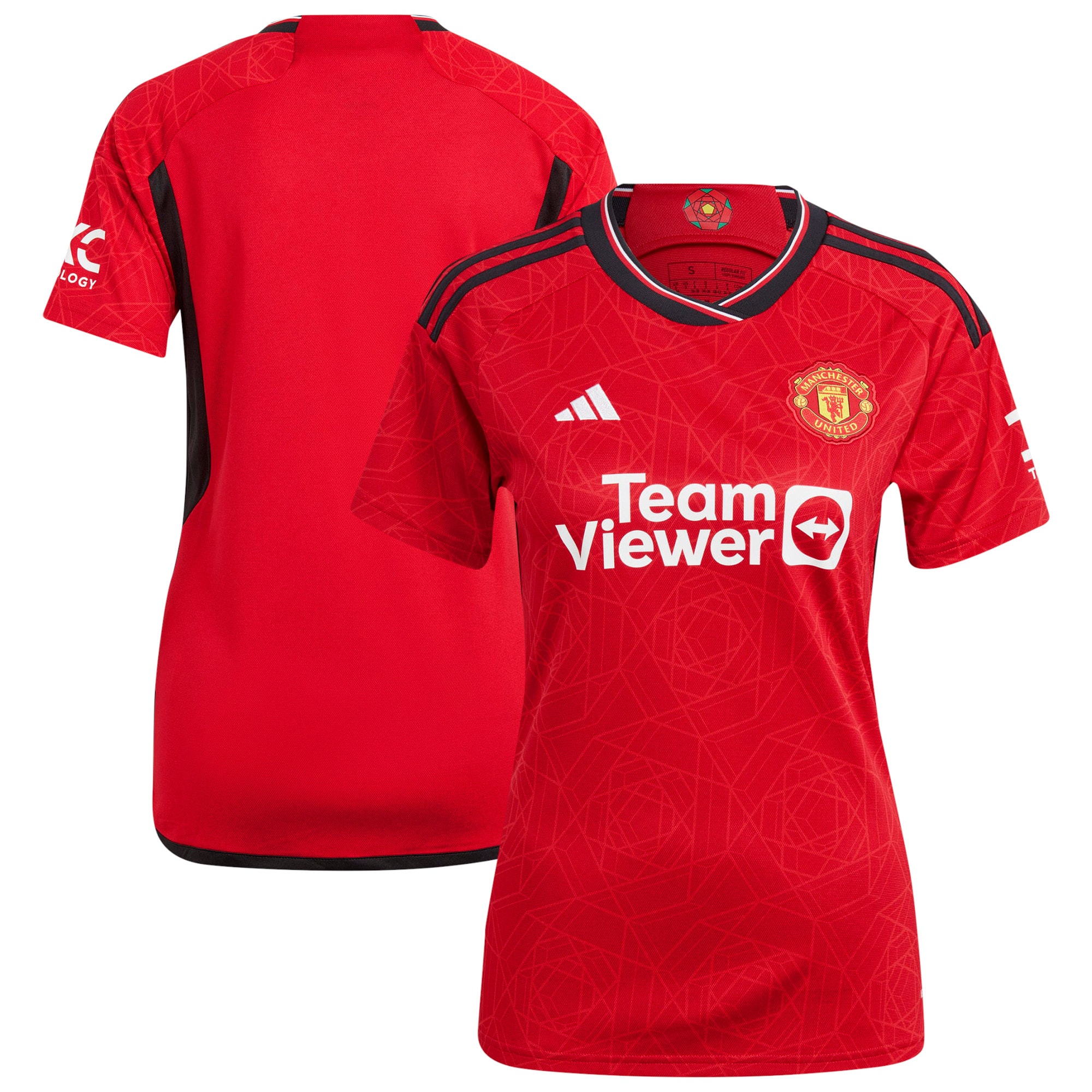Manchester United adidas Women's 2023/24 Home Replica Jersey - Red