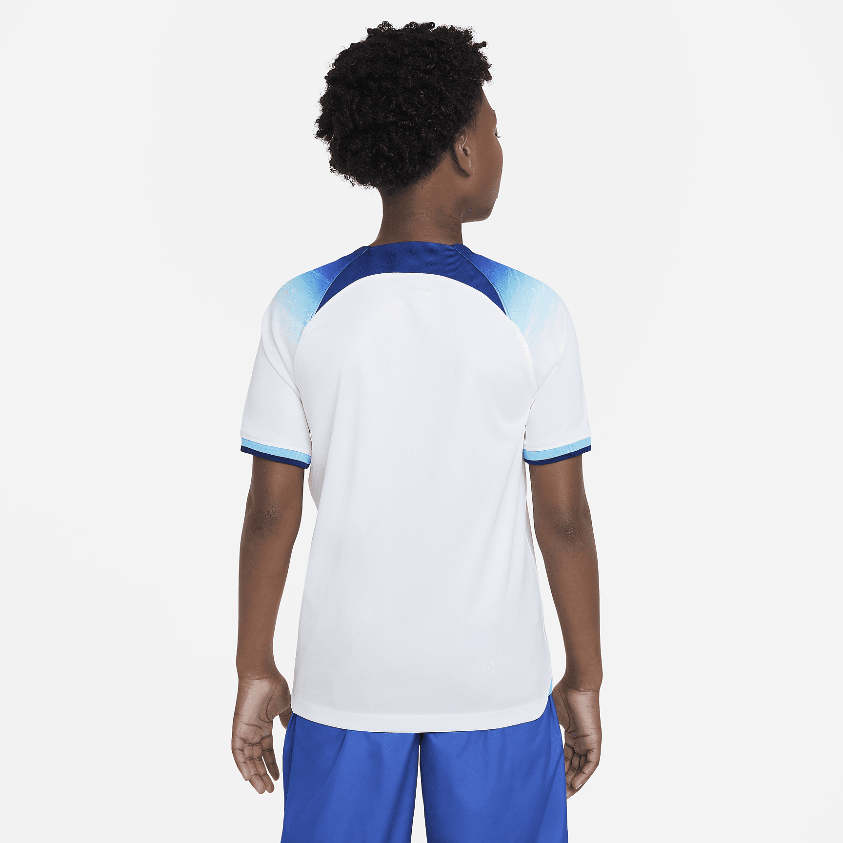 England 2022/23 Stadium Home Big Kids' Nike Dri-FIT Soccer Jersey - White/Blue Fury/Blue Void