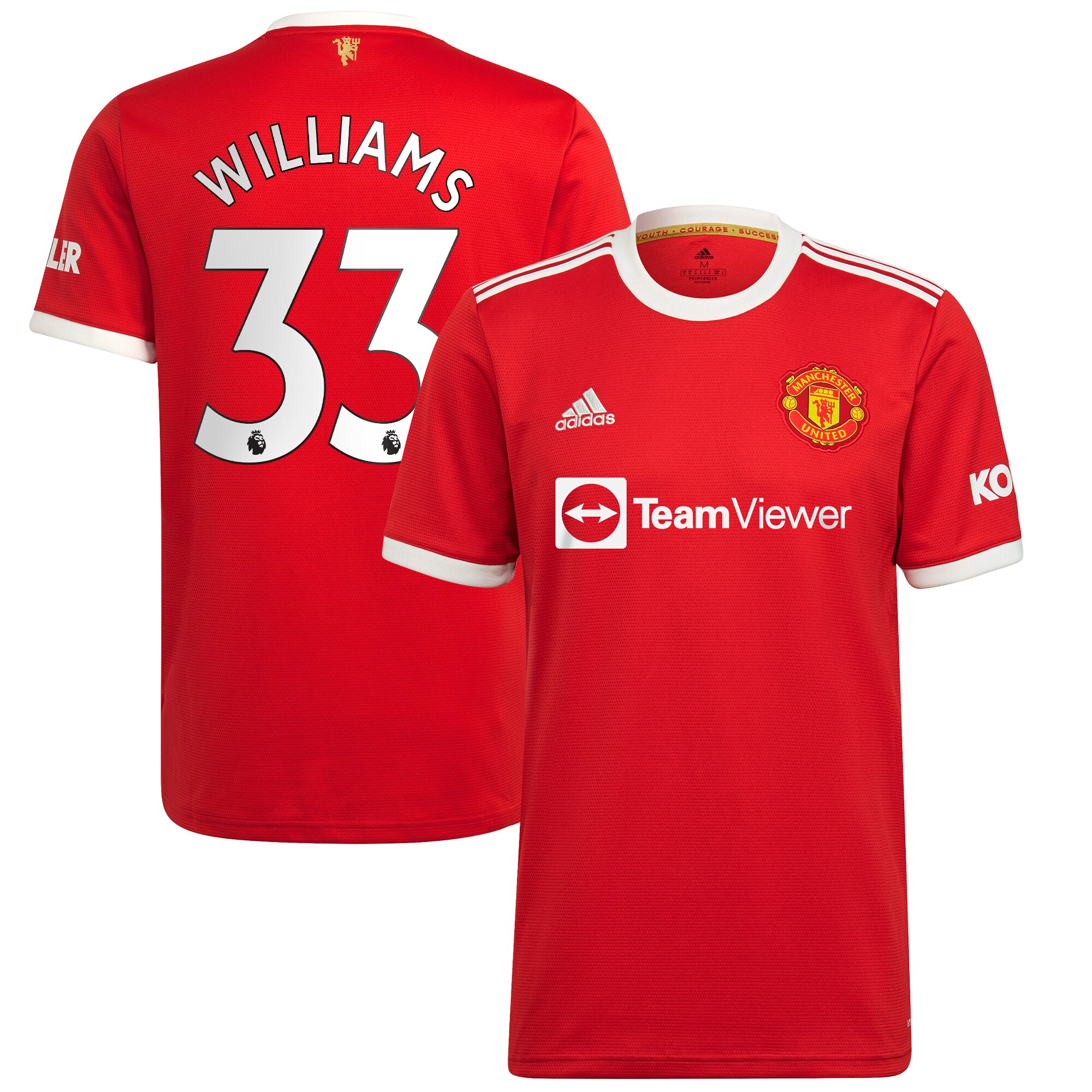 Brandon Williams Manchester United adidas 2021/22 Home Replica Player Jersey - Red