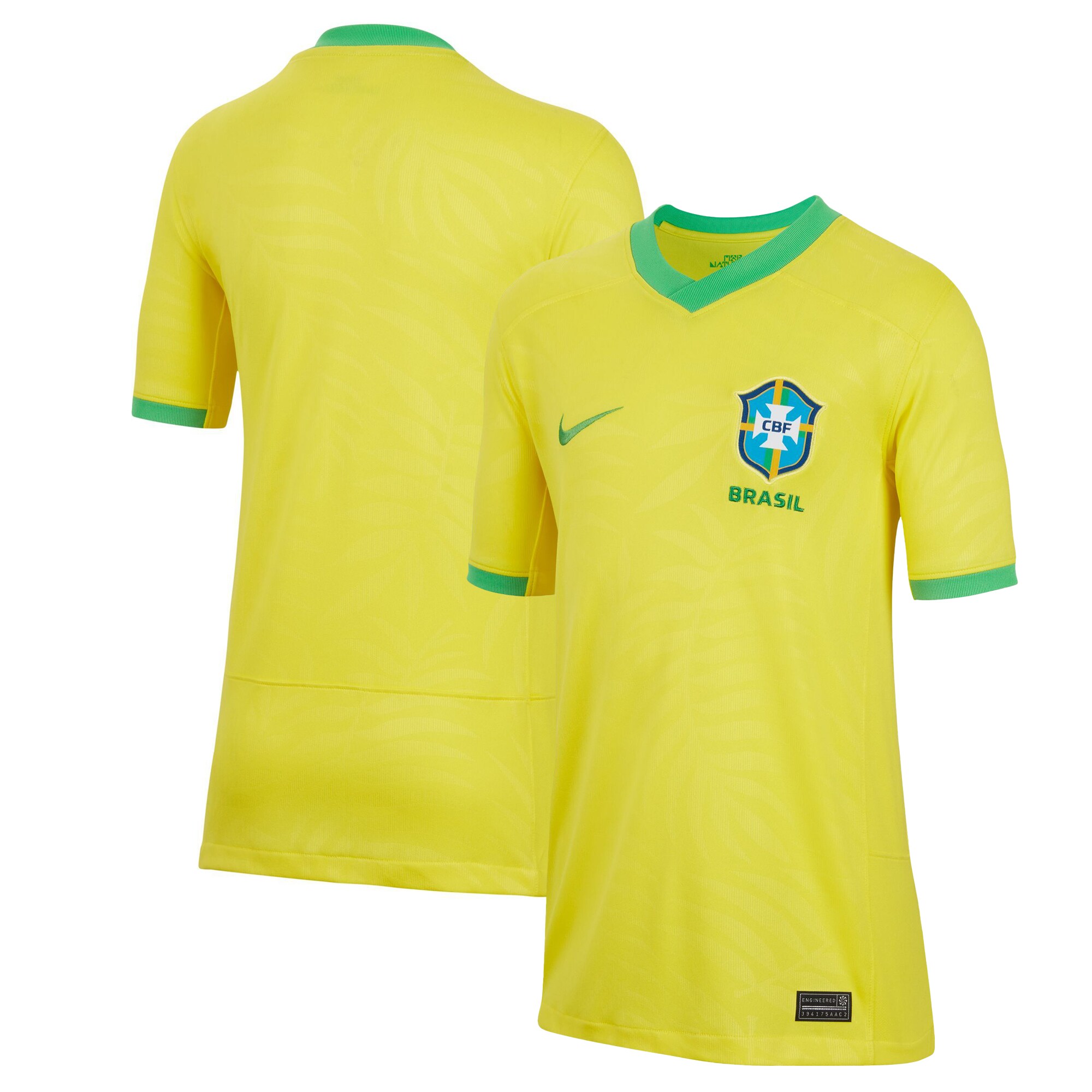 Brazil Women's National Team Nike Youth 2023 Home Stadium Replica Jersey - Yellow