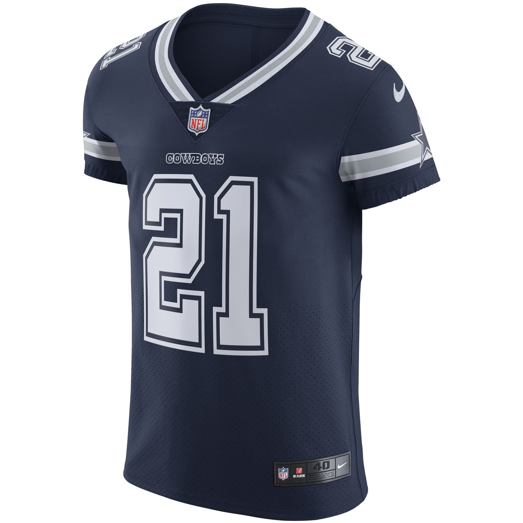 Men's Nike Ezekiel Elliott Navy Dallas Cowboys Vapor Elite Jersey