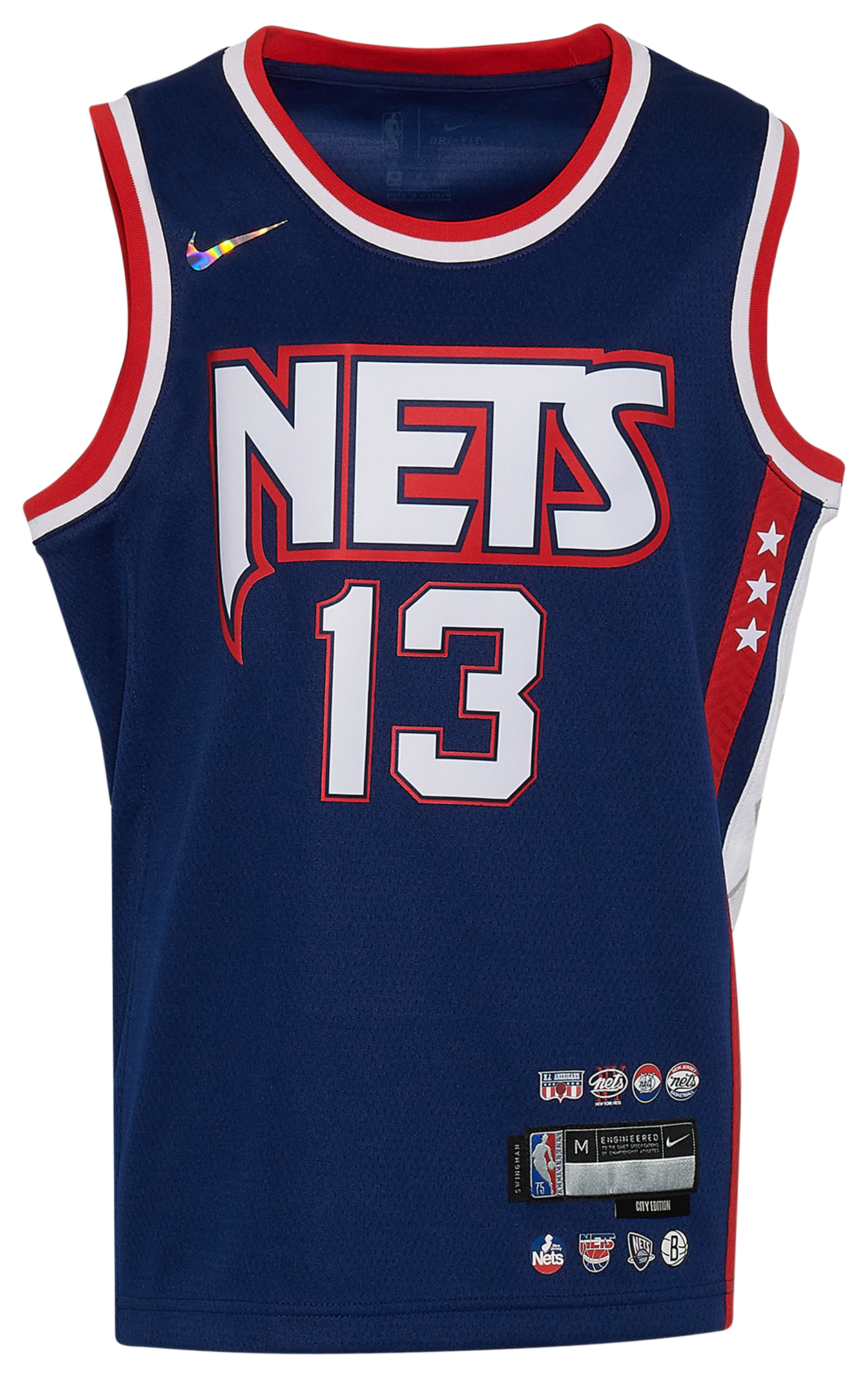 Boys' Grade School Harden James Nike Nets Mixtape Swingman Jersey - Navy