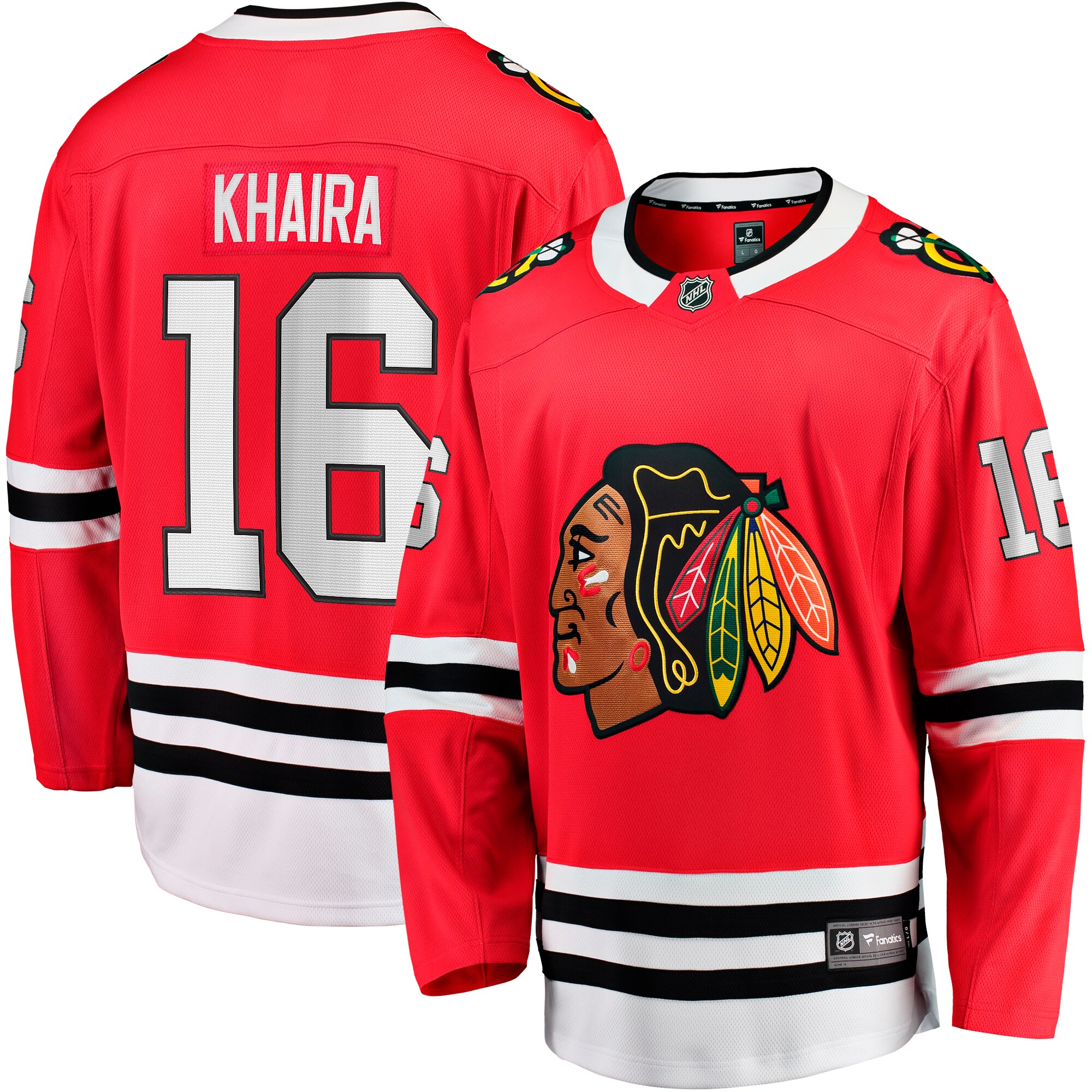 Jujhar Khaira Chicago Blackhawks Fanatics Branded Home Team Breakaway Player Jersey - Red