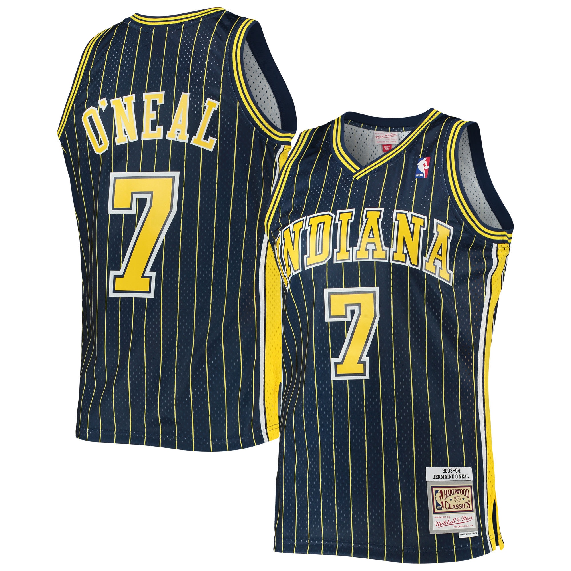 Jermaine O'Neal Indiana Pacers Mitchell & Ness Hardwood Classics Swingman Jersey - Navy