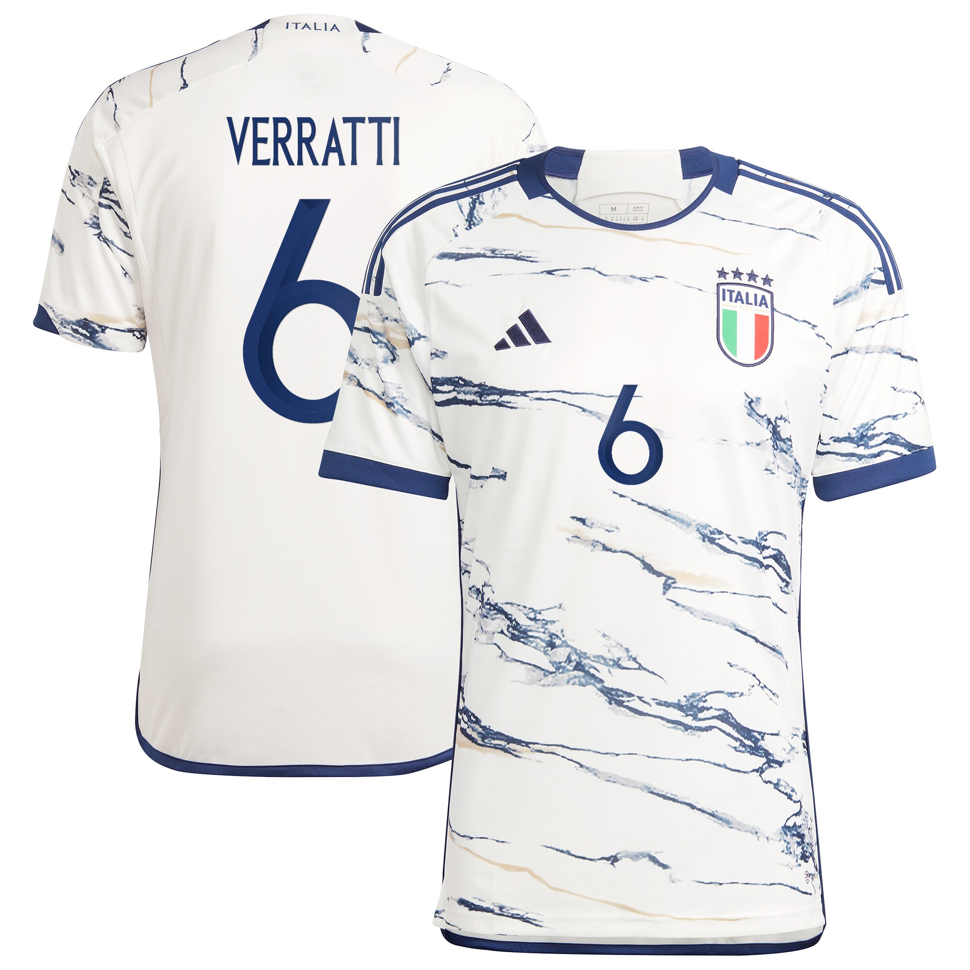 Marco Verratti Italy National Team adidas 2023 Away Replica Jersey - White