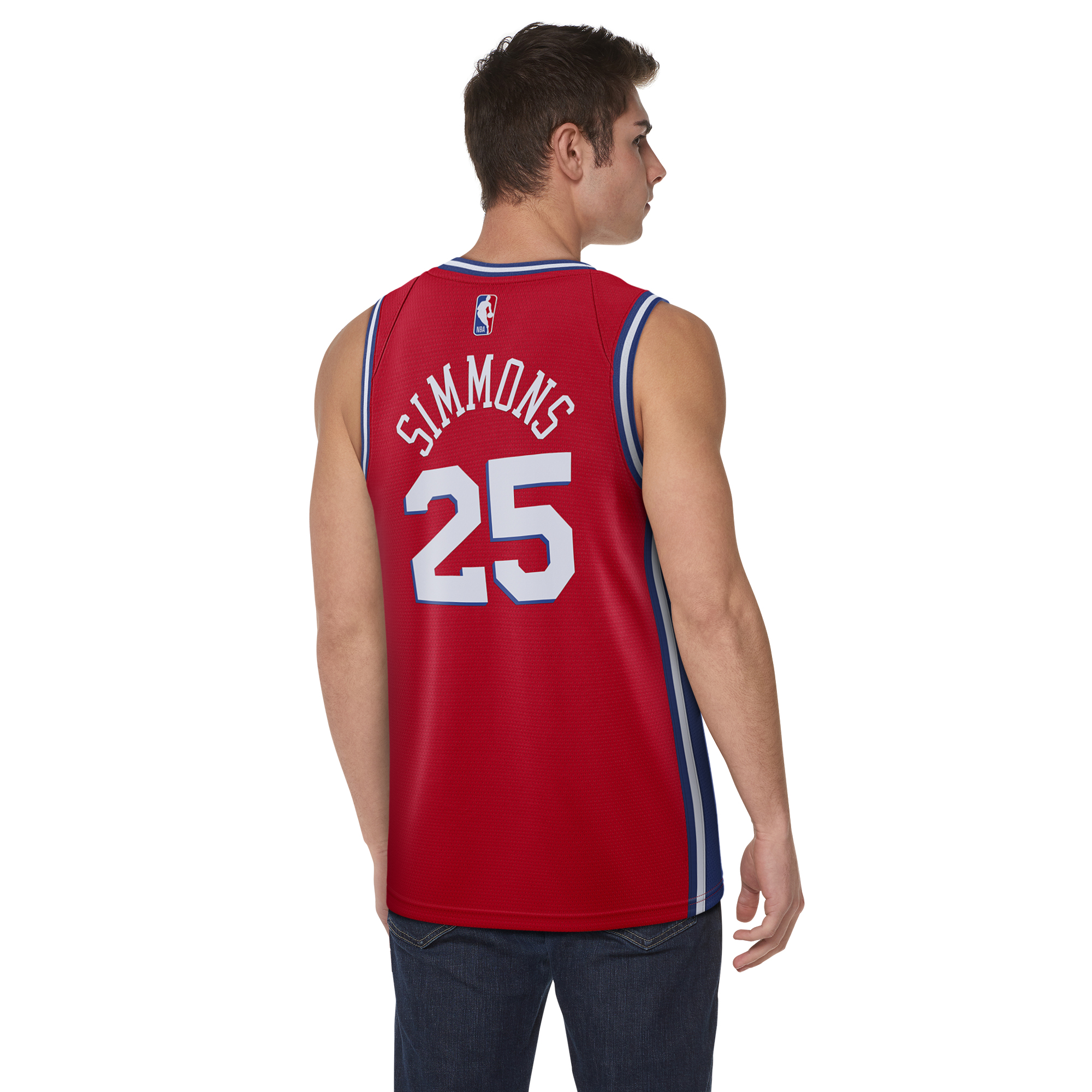 Men's Simmons Ben Nike 76ers Statement Swingman Jersey - Red
