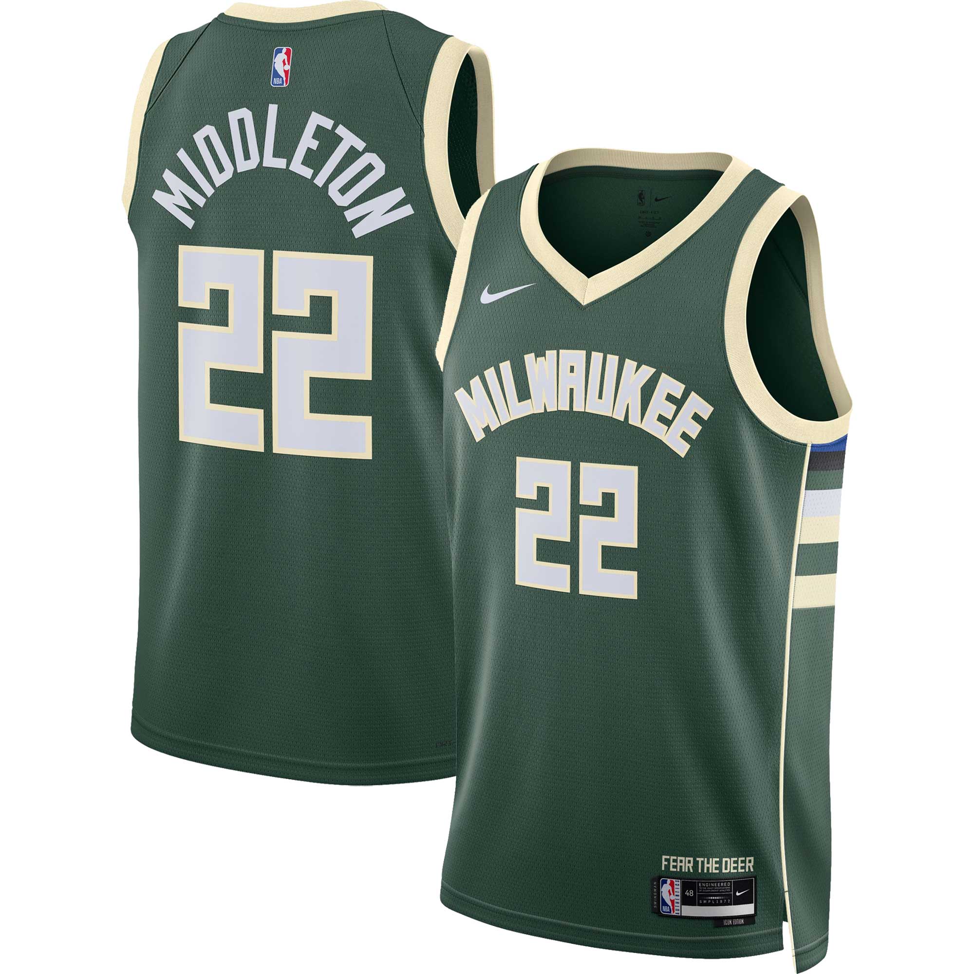Khris Middleton Milwaukee Bucks Nike Unisex Swingman Jersey - Association Edition - Hunter Green