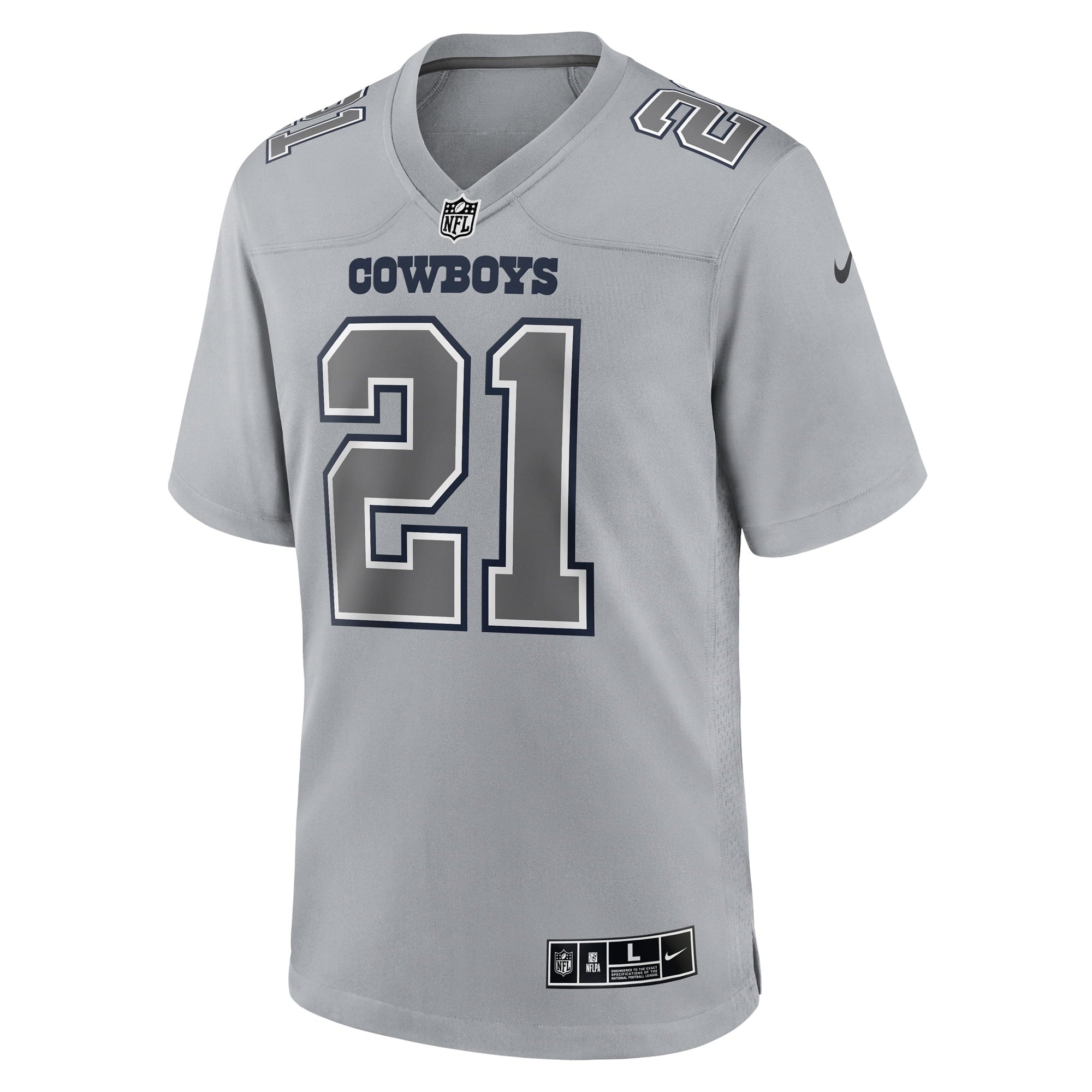 Men's Nike Ezekiel Elliott Gray Dallas Cowboys Atmosphere Fashion Game Jersey