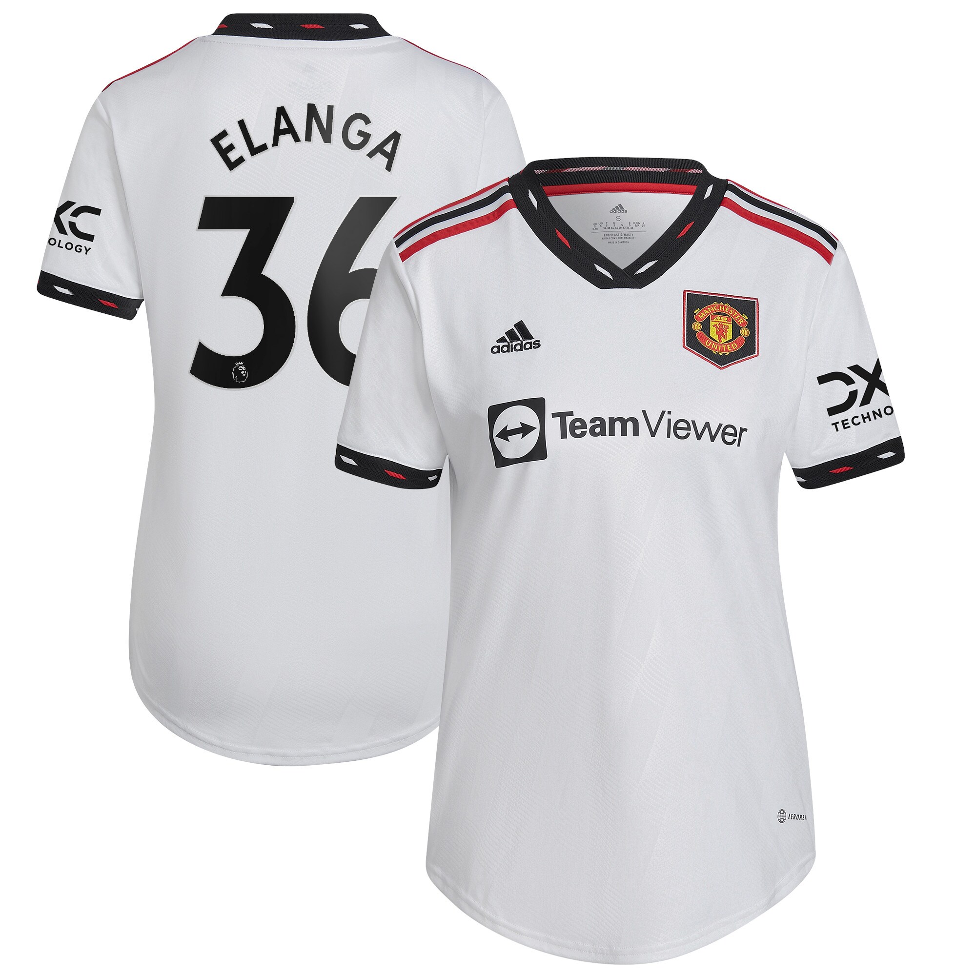 Anthony Elanga Manchester United adidas Women's 2022/23 Away Replica Player Jersey - White