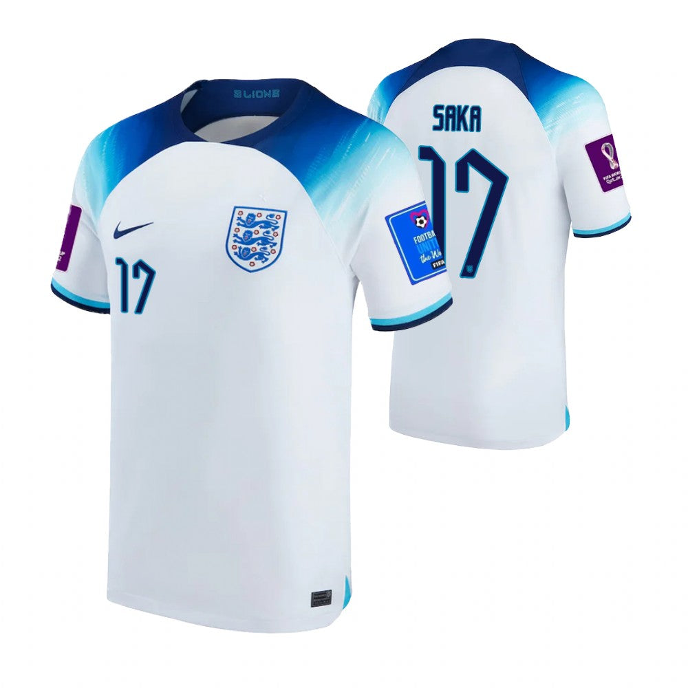 England Bukayo Saka Home Jersey 2022 World Cup Kit