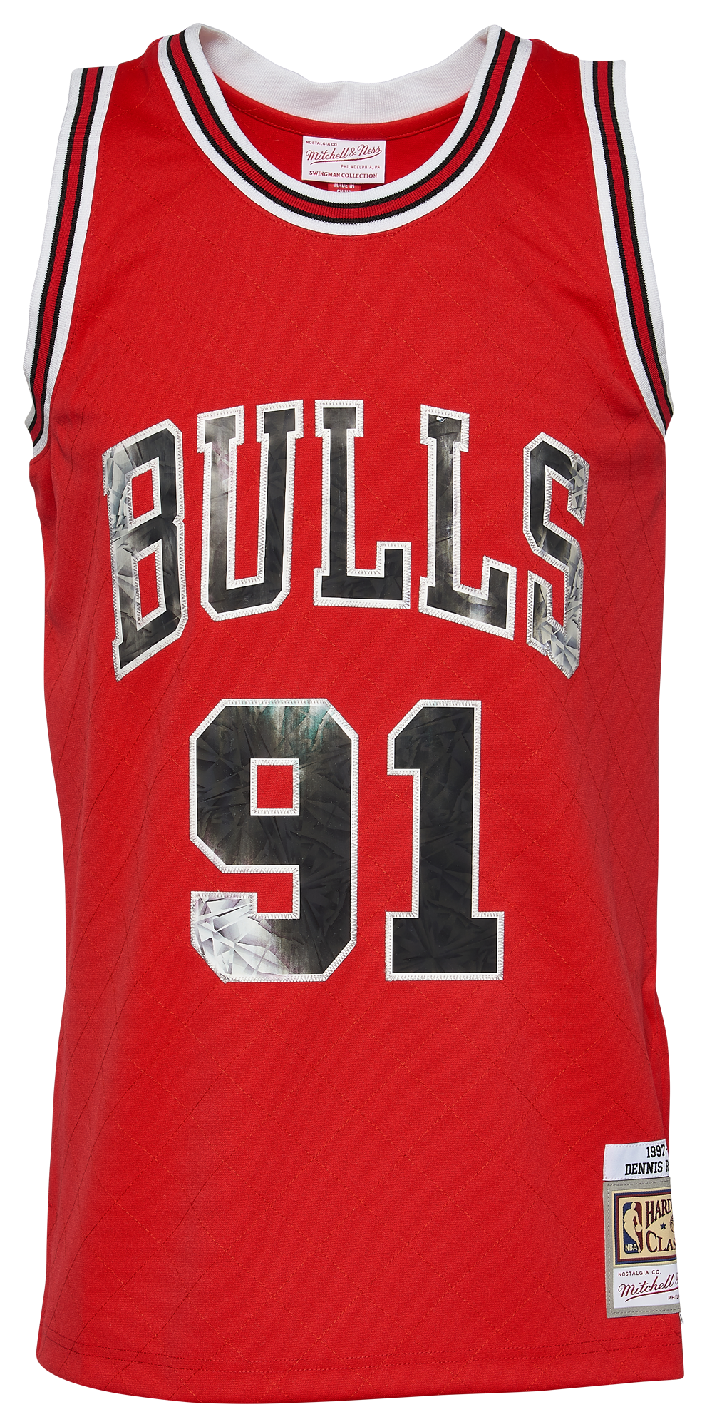 Men's Rodman Dennis Mitchell & Ness Bulls 75th Anniversary Jersey - Red