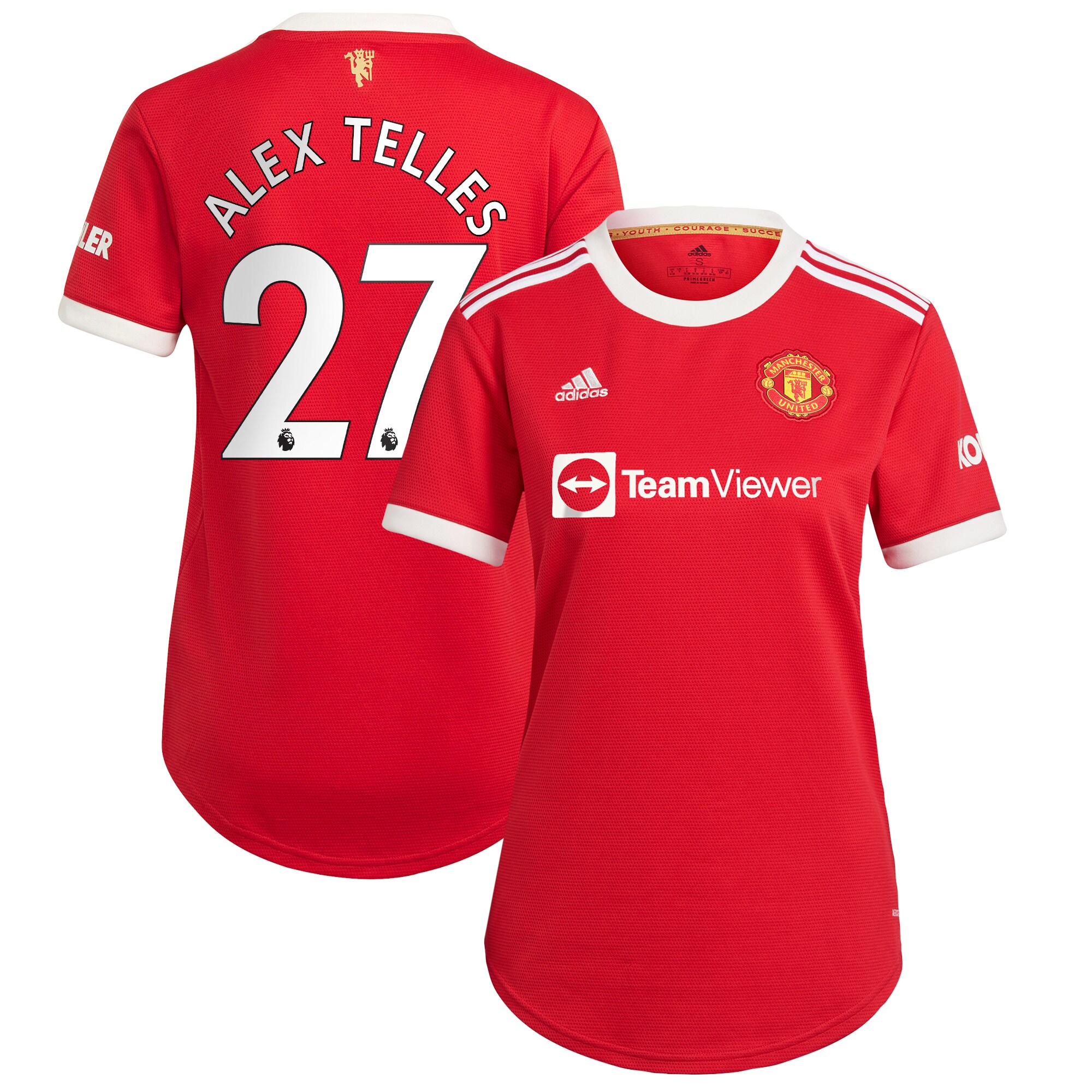 Alex Telles Manchester United adidas Women's 2021/22 Home Replica Player Jersey - Red