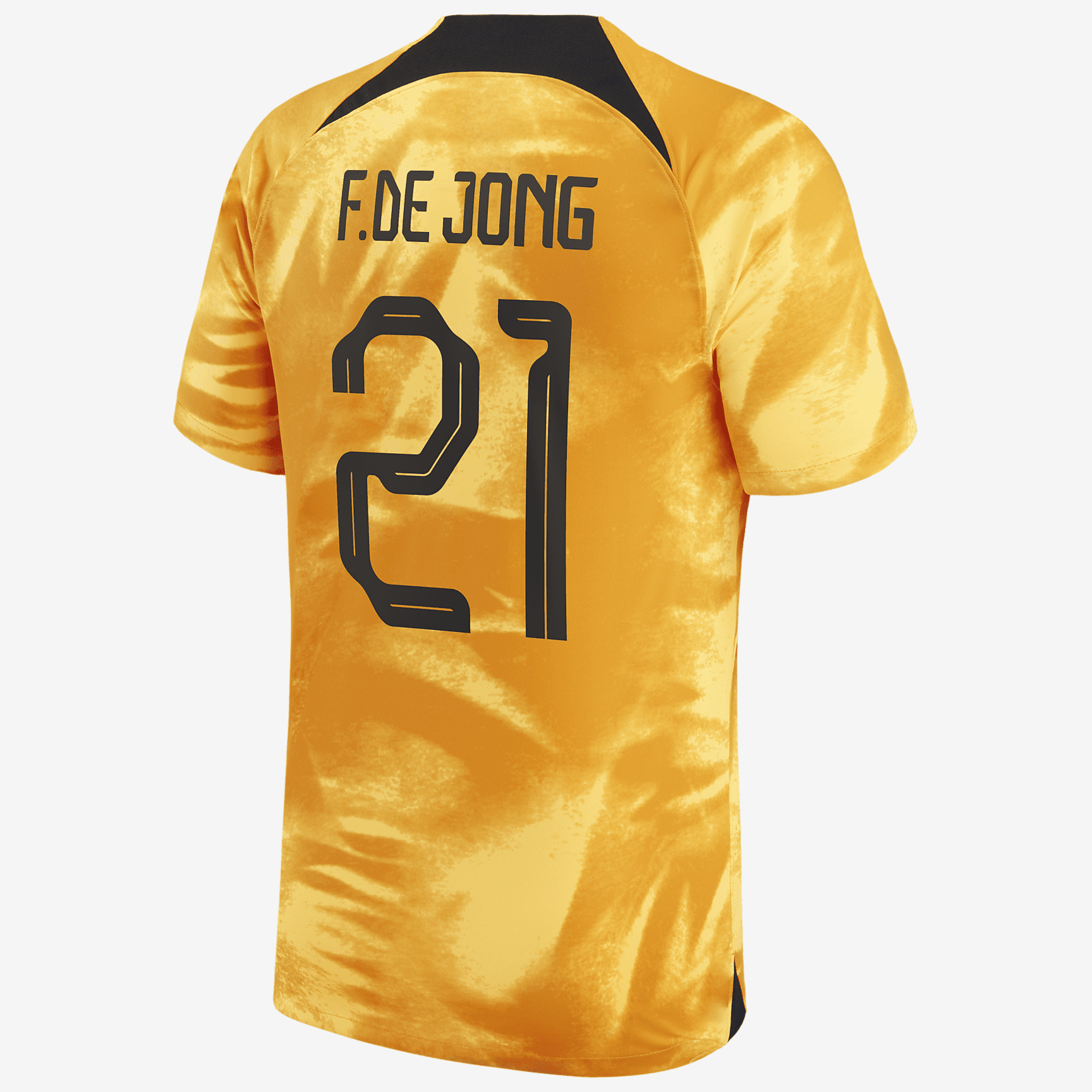 Netherlands National Team 2022/23 Stadium Home (Frenkie de Jong) Men's Nike Dri-FIT Soccer Jersey - Orange