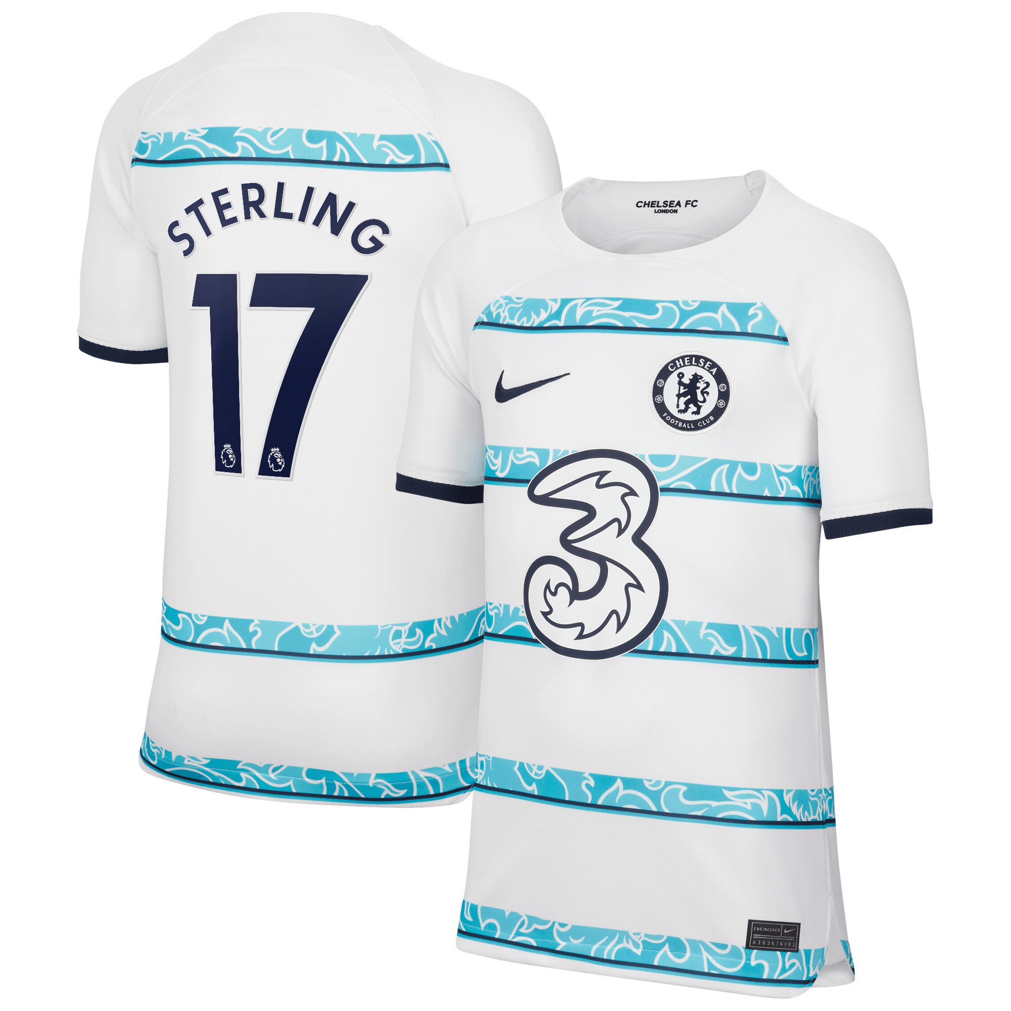 Raheem Sterling Chelsea Nike Youth 2022/23 Away Breathe Stadium Replica Player Jersey - White