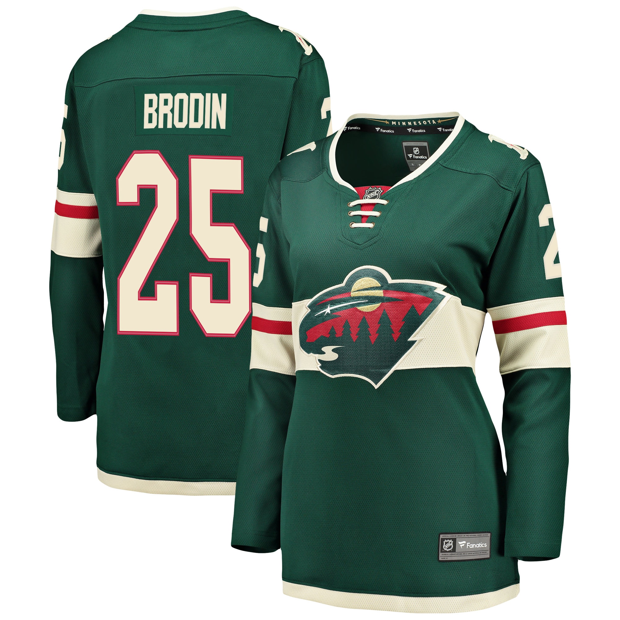Jonas Brodin Minnesota Wild Fanatics Branded Women's Breakaway Player Jersey - Green