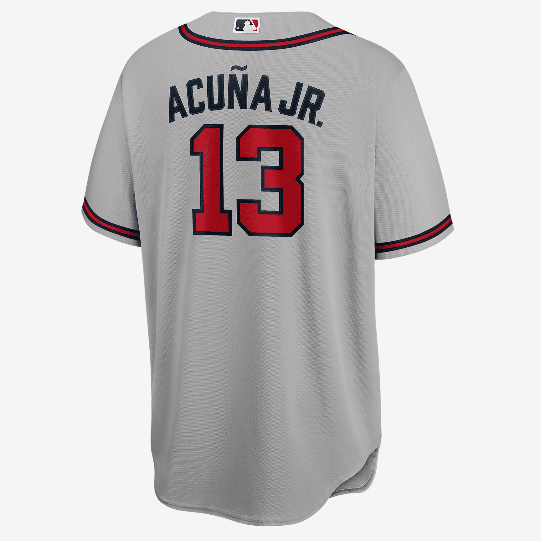 MLB Atlanta Braves (Ronald Acuña Jr.) Men's Replica Baseball Jersey - Base Grey
