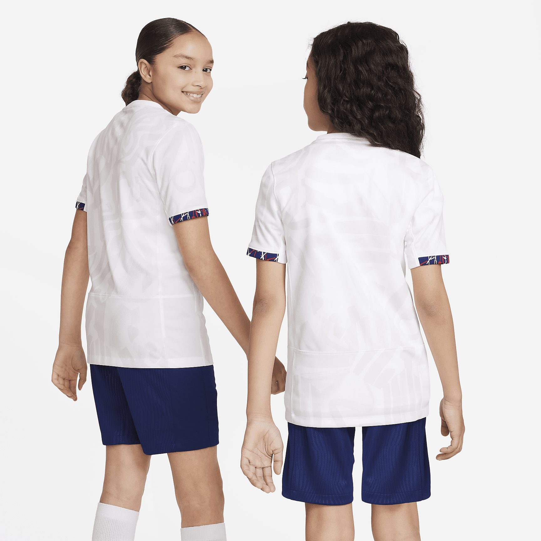 FFF 2023 Stadium Away Big Kids' Nike Dri-FIT Soccer Jersey - White/Venice/Loyal Blue