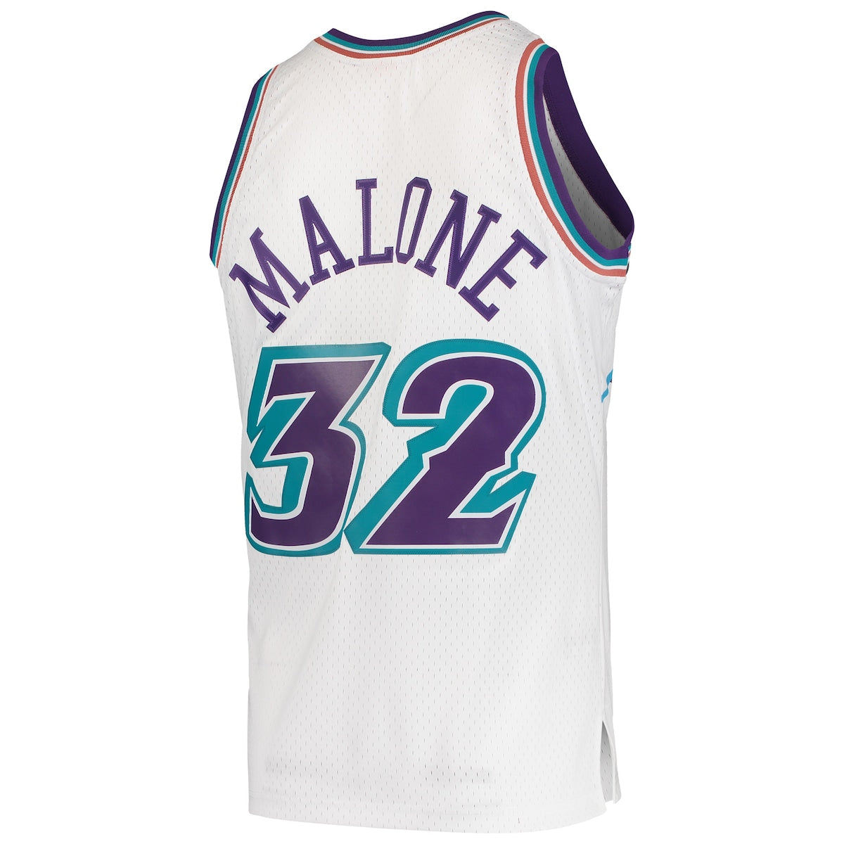 Men's Karl Malone Mitchell & Ness Jazz Swingman Jersey - White