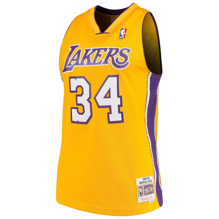 Men’s Shaquille O’Neal Los Angeles Lakers 1999-00 Gold Swingman Replica Jersey By Mitchell & Ness