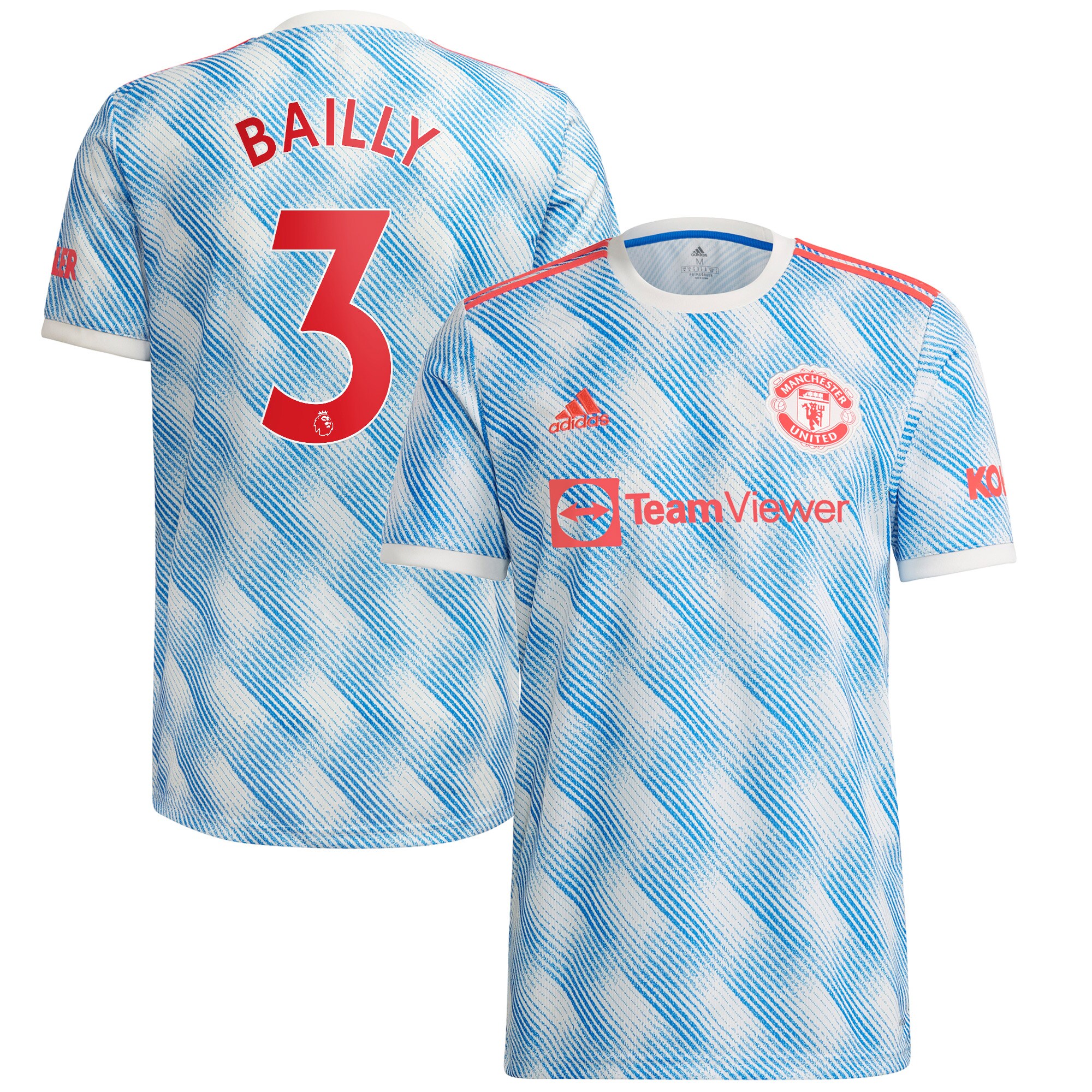 Eric Bailly Manchester United adidas 2021/22 Away Replica Player Jersey - White