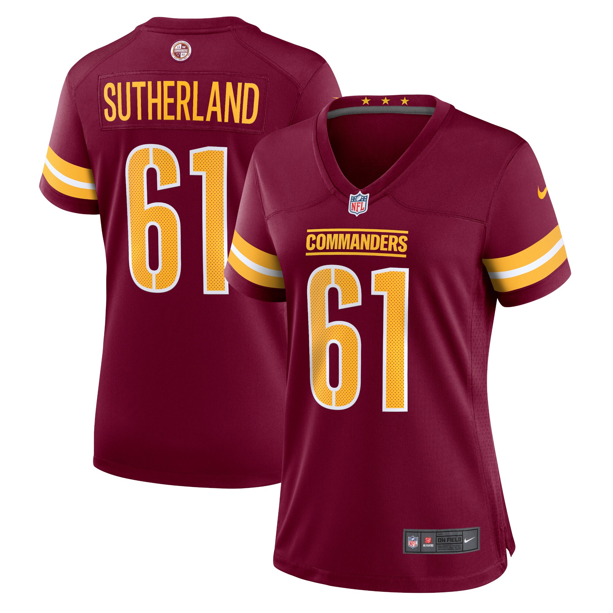 Keaton Sutherland Washington Commanders Nike Women's Home Game Player Jersey - Burgundy