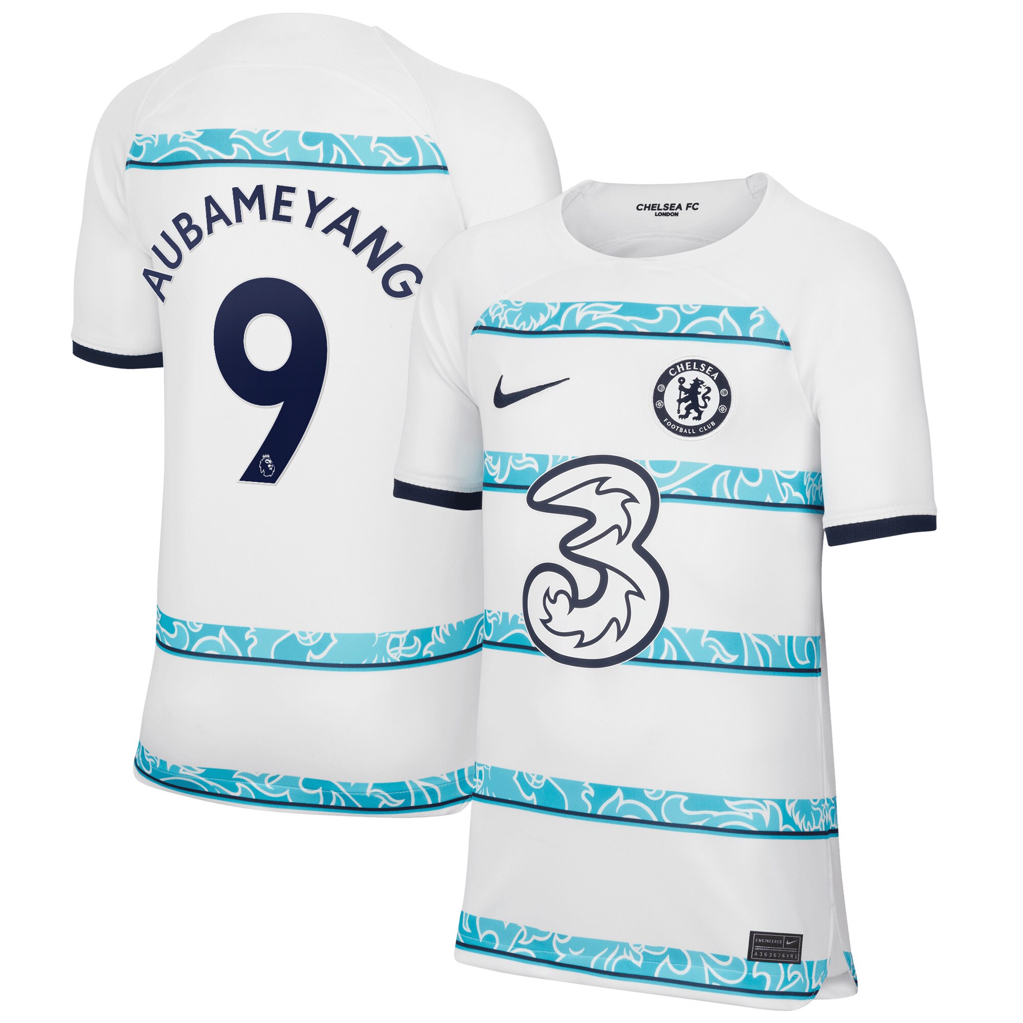 Pierre-Emerick Aubameyang Chelsea Nike Youth 2022/23 Home Breathe Stadium Replica Player Jersey - White