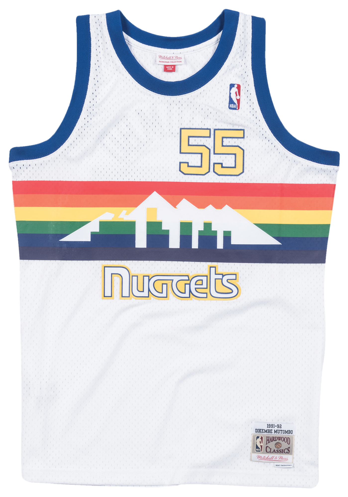 Men's Mutombo Dikembe Mitchell & Ness Nuggets Swingman Jersey - White