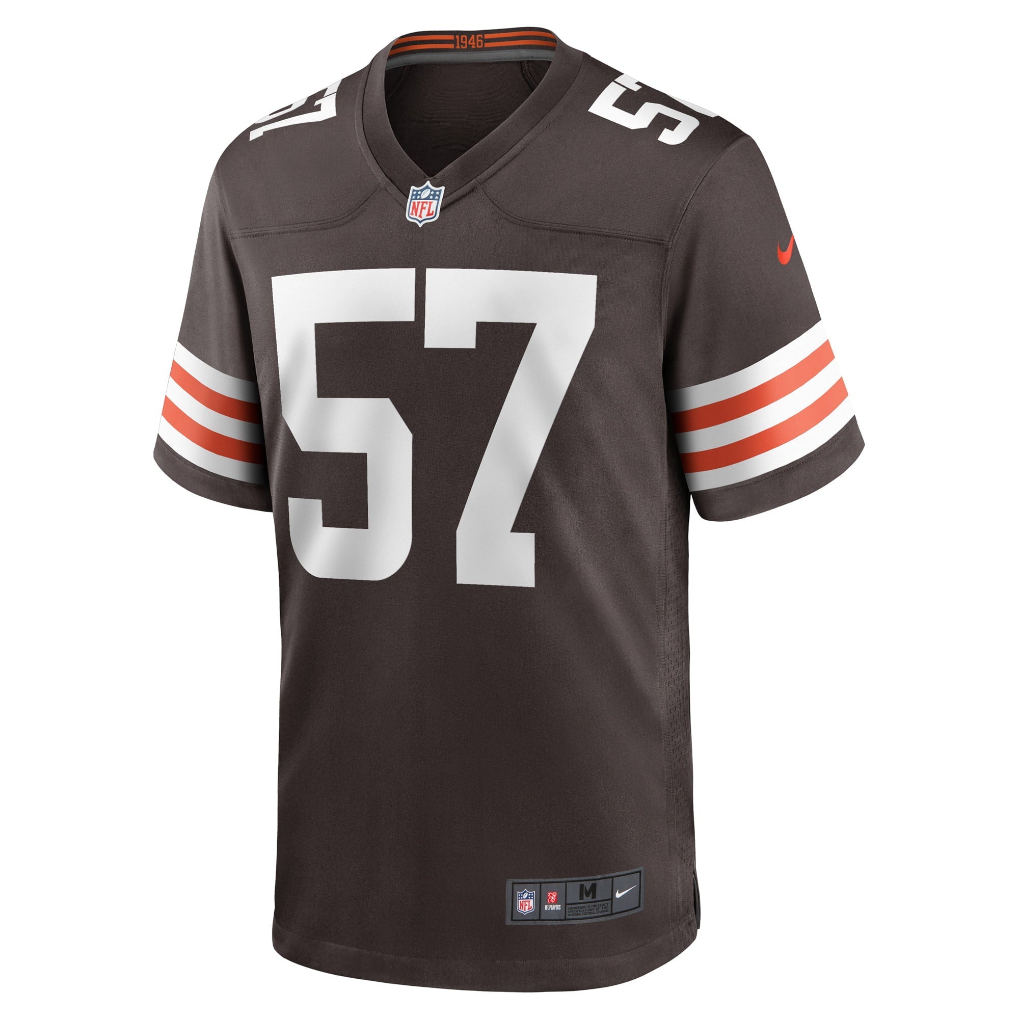 Men's Nike Brock Hoffman Brown Cleveland Browns Game Player Jersey