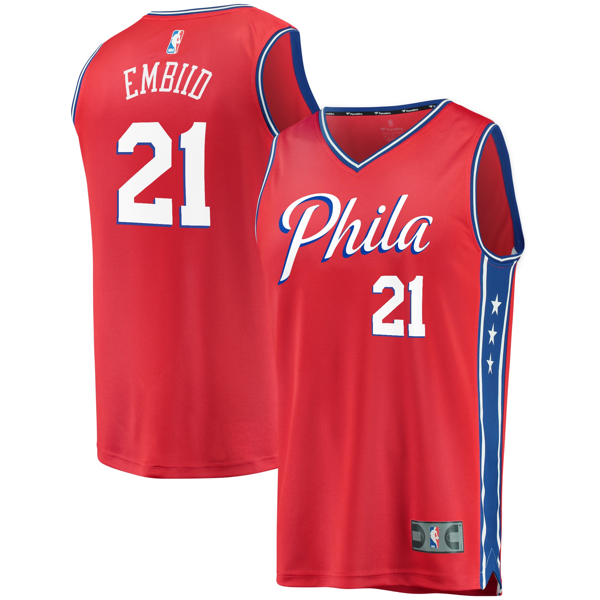 Joel Embiid Philadelphia 76ers Fanatics Branded Youth 2019/20 Fast Break Replica Player Team Jersey - Statement Edition - Red
