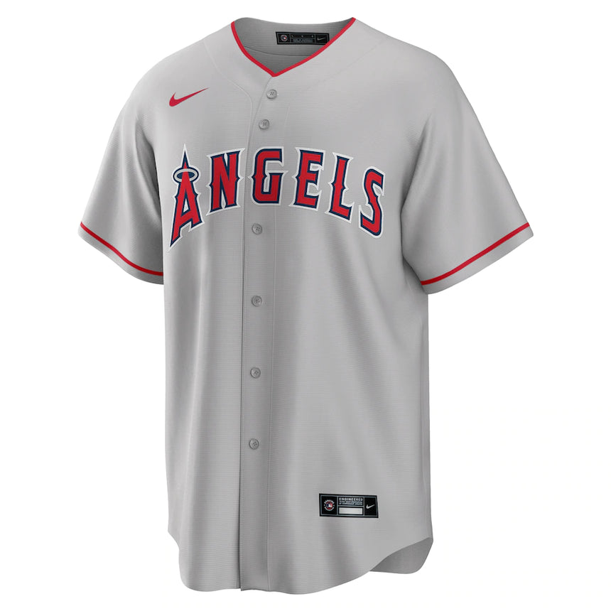 Men's Los Angeles Angels Mike Trout Road Gray Replica Player Jersey