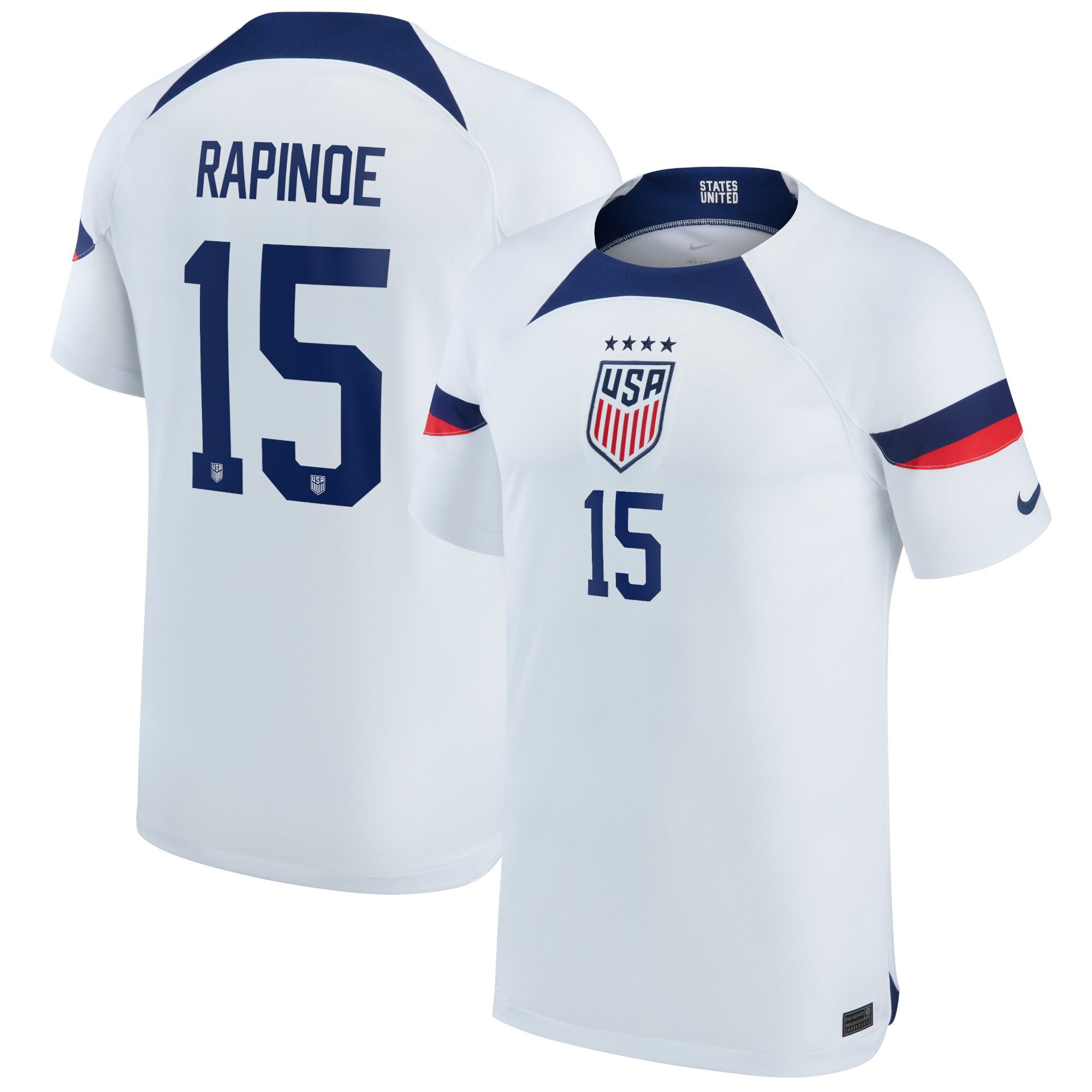 Megan Rapinoe USWNT Nike 2022/23 Home Breathe Stadium Replica Player Jersey - White
