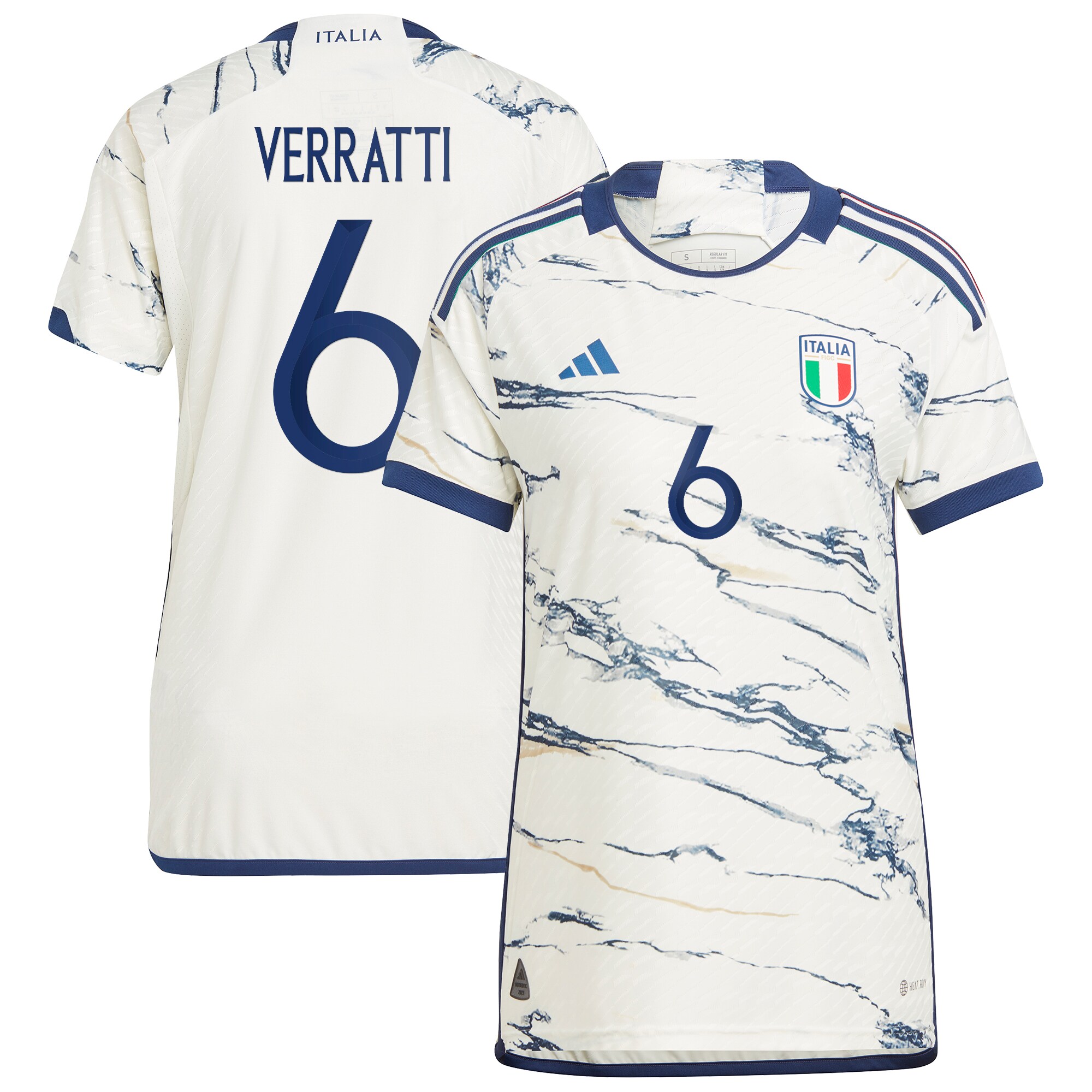 Marco Verratti Italy National Team adidas 2023 Away Authentic Player Jersey - White