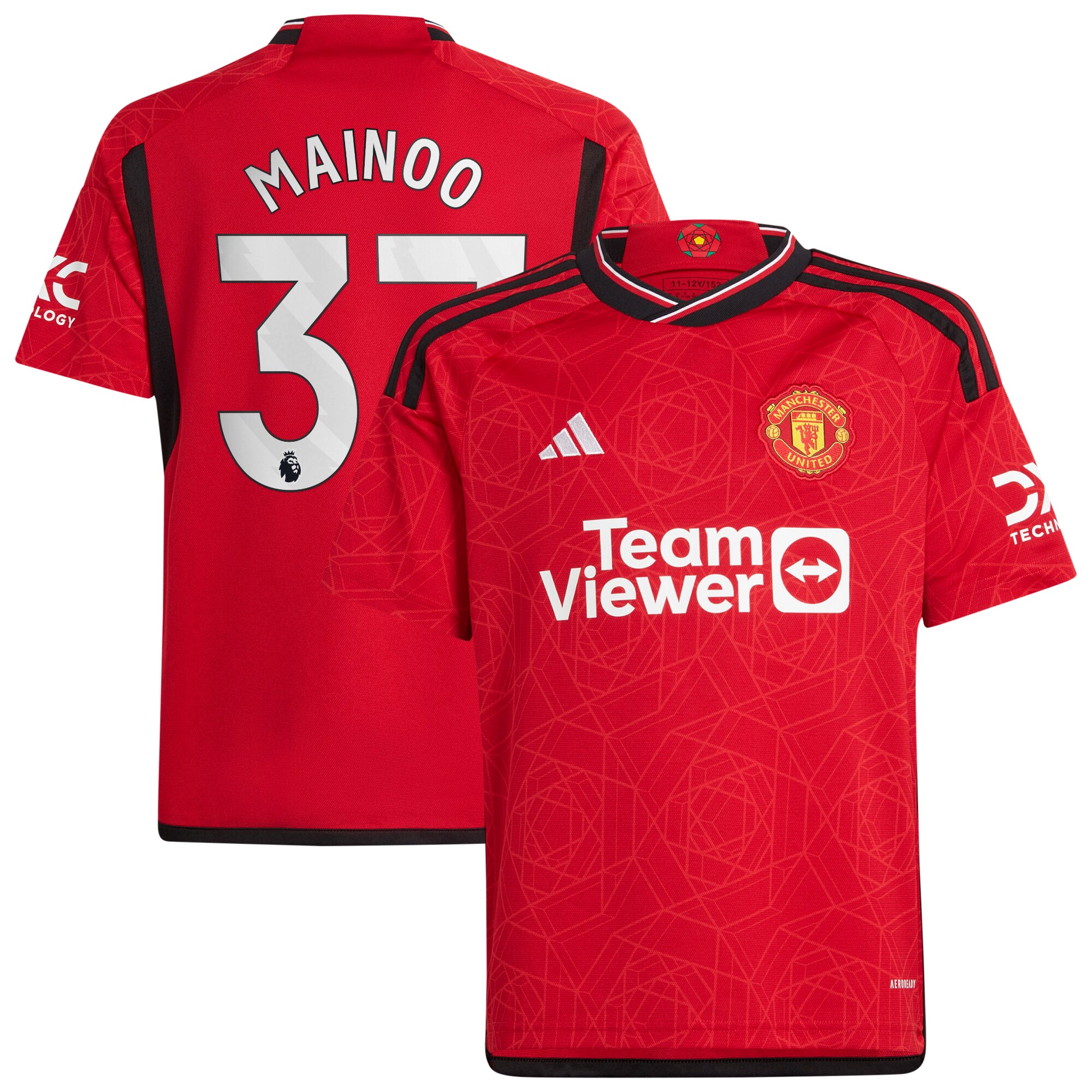 Kobbie Mainoo Manchester United adidas Youth 2023/24 Home Replica Player Jersey - Red