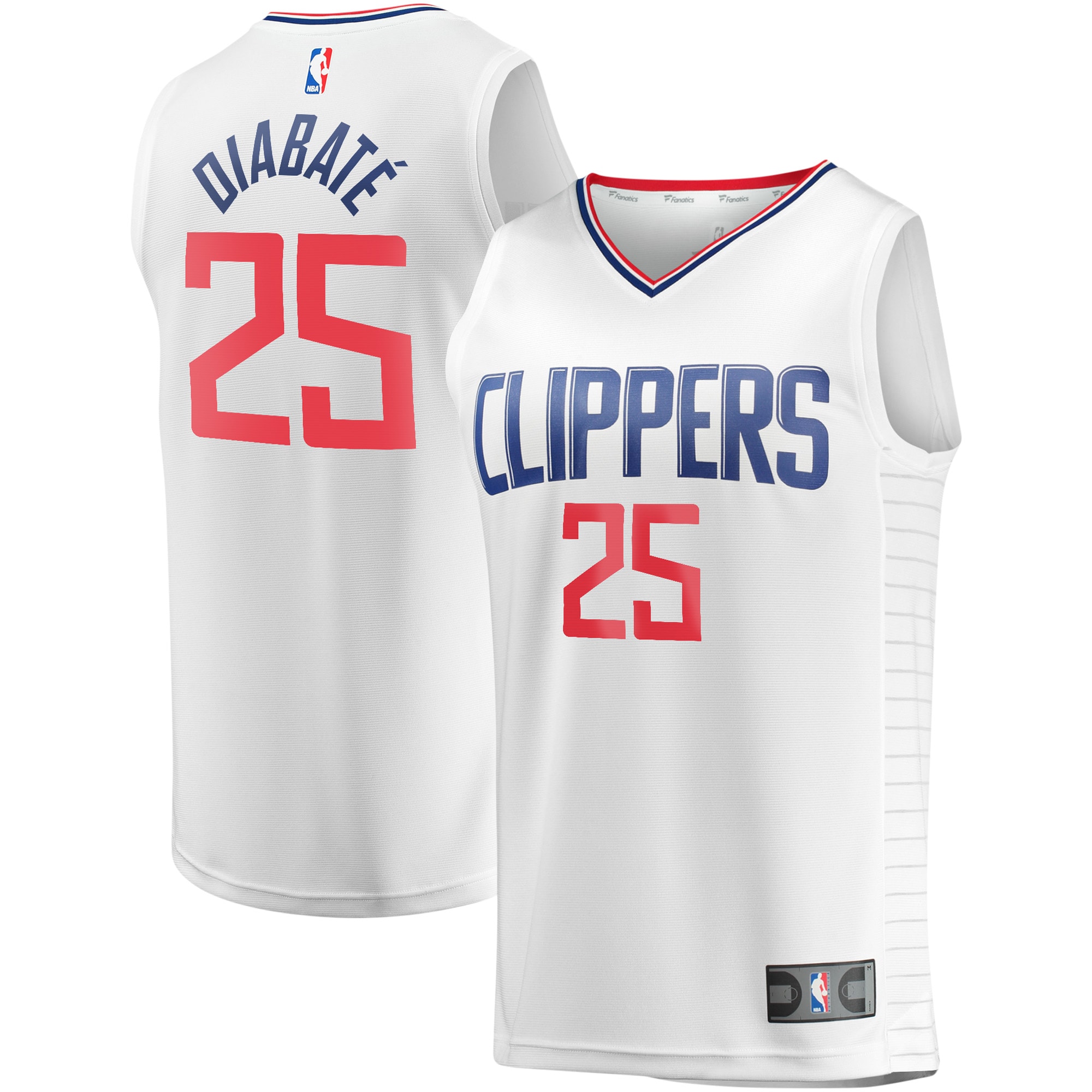 Moussa Diabaté LA Clippers Fanatics Branded Youth Fast Break Player Jersey - Association Edition - White