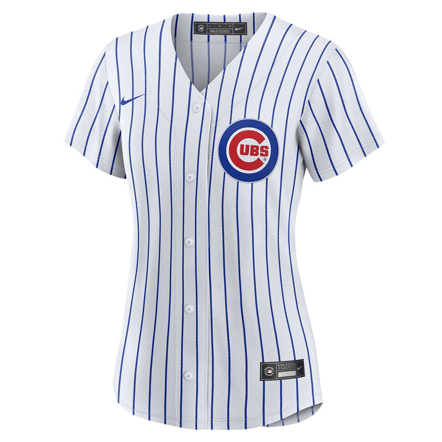 Women's Dansby Swanson Chicago Cubs White Home Premium Stitch Replica Team Jersey