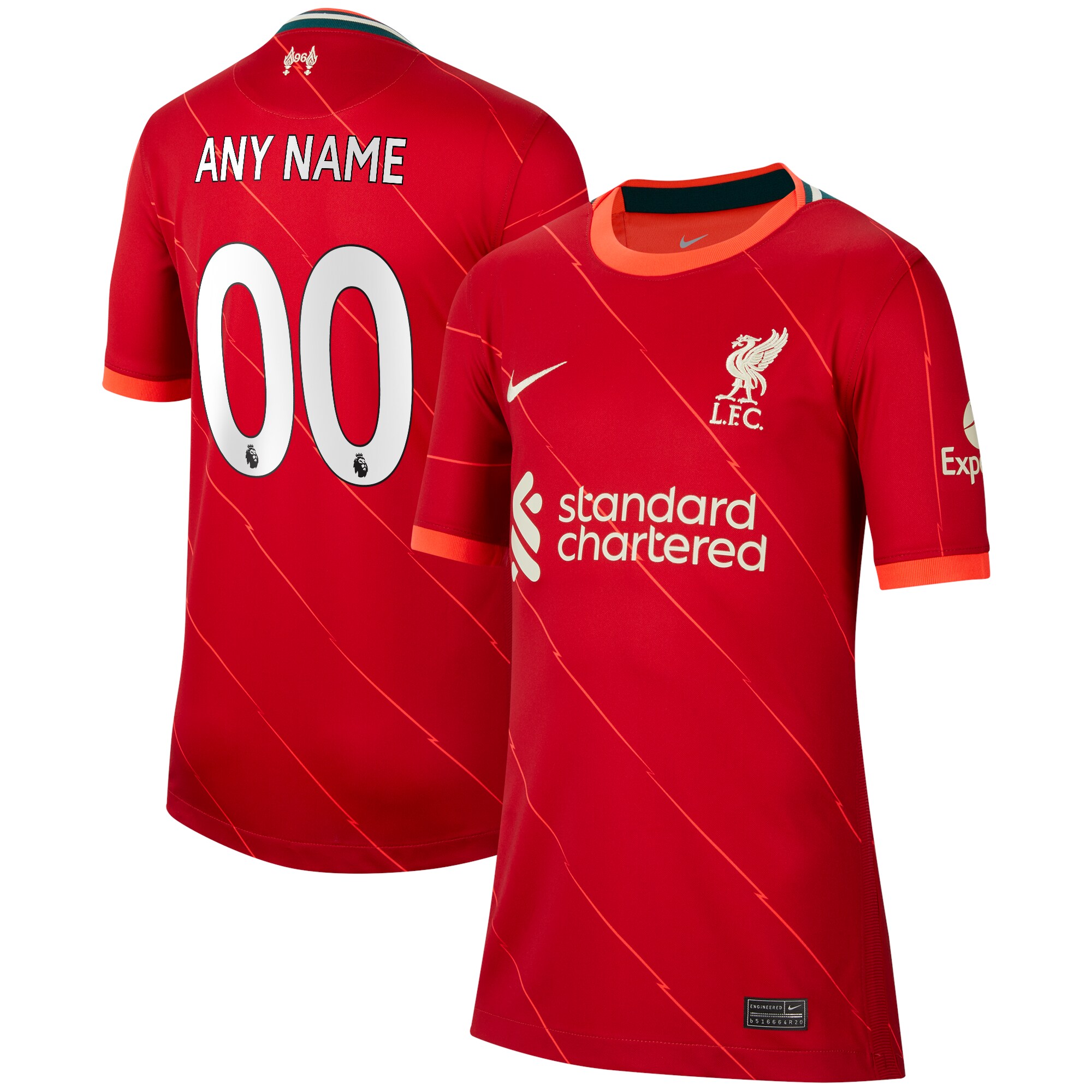 Liverpool Nike Youth 2021/22 Home Breathe Stadium Replica Custom Jersey - Red