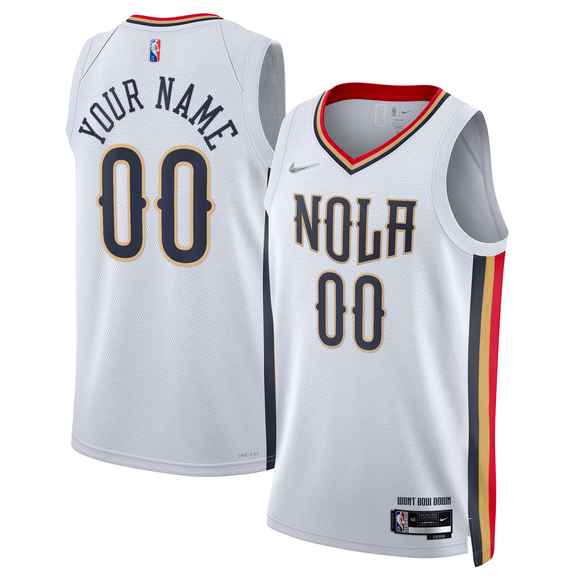 New Orleans Pelicans Nike 2021/22 Swingman Custom Jersey - City Edition - White