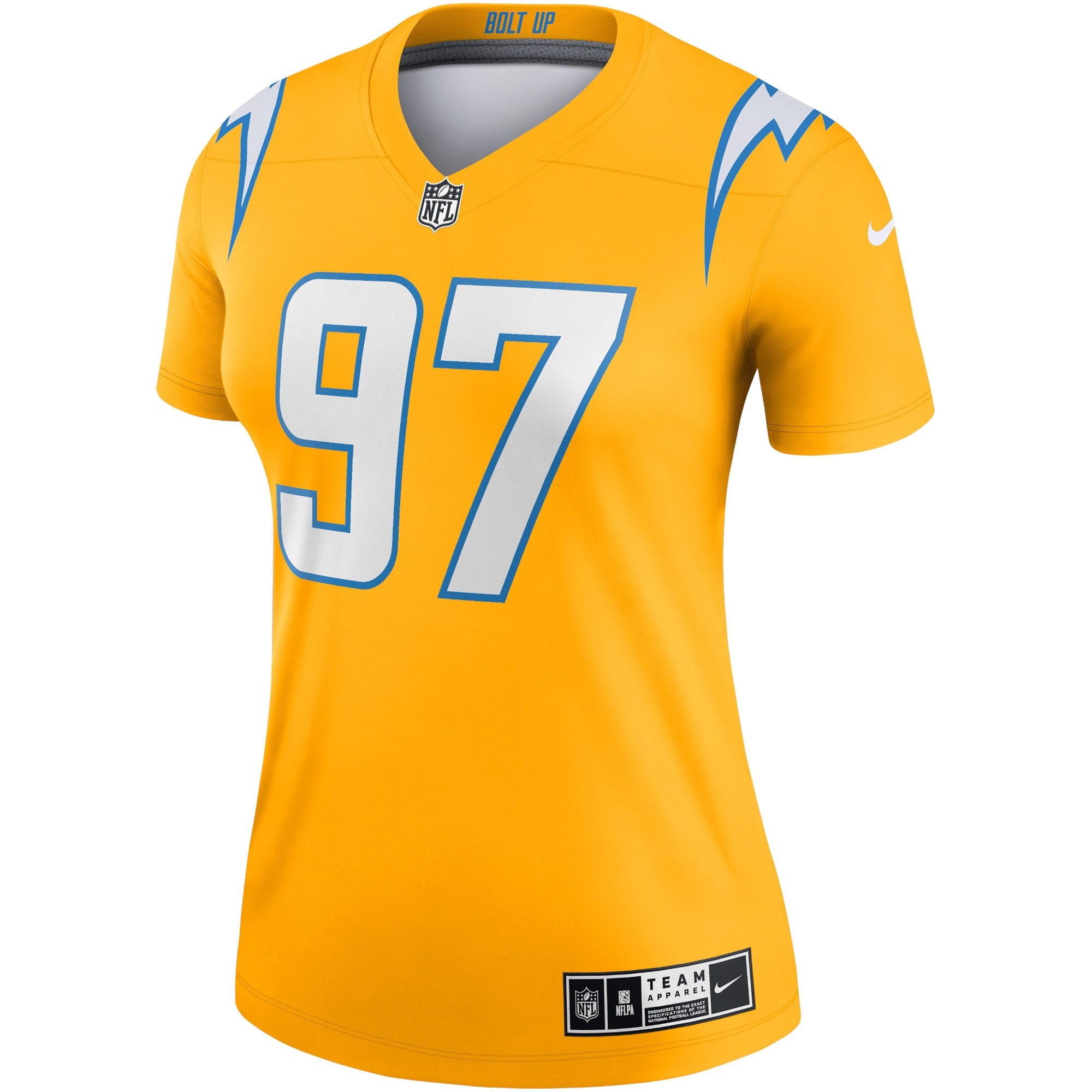 Women's Nike Joey Bosa Gold Los Angeles Chargers Inverted Legend Jersey