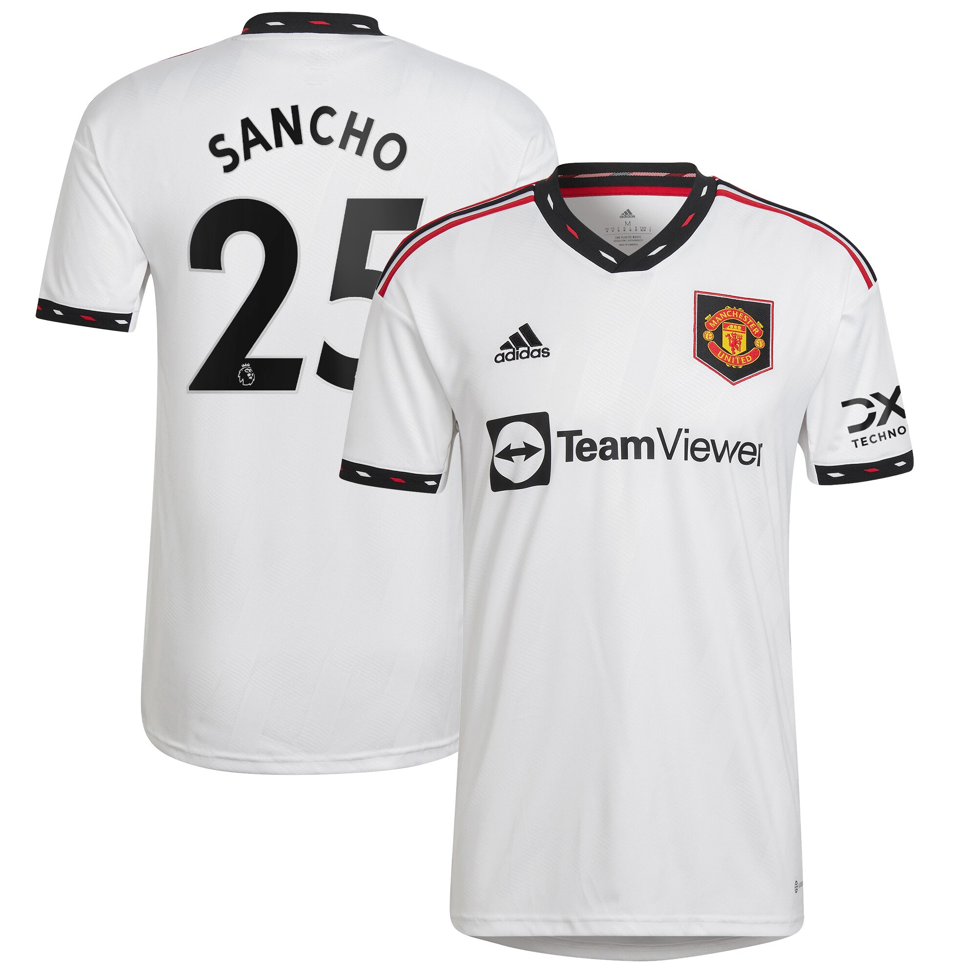 Jadon Sancho Manchester United adidas 2022/23 Away Replica Player Jersey - White