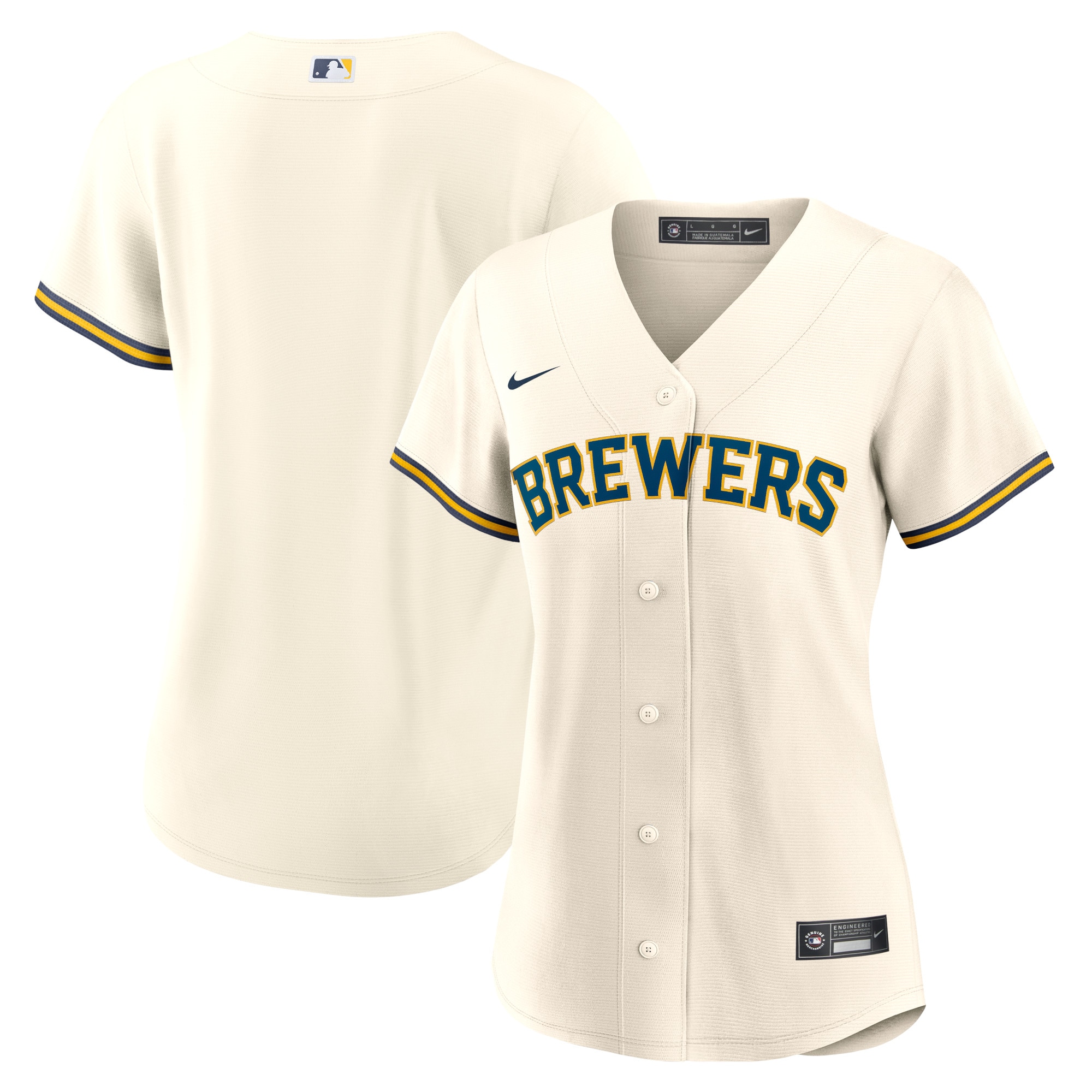 Milwaukee Brewers Nike Women's Home Blank Replica Jersey - Cream